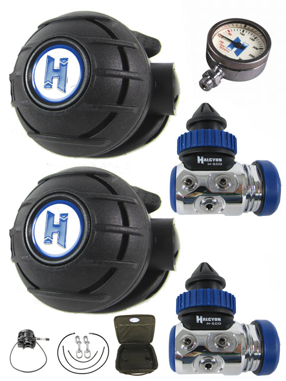 Halcyon Aura Backmount Tech Diver Regulator Set - Premium Scuba Diving Equipment for Professional Divers | Perfect for Deep Sea Exploration and Cave Diving Adventures