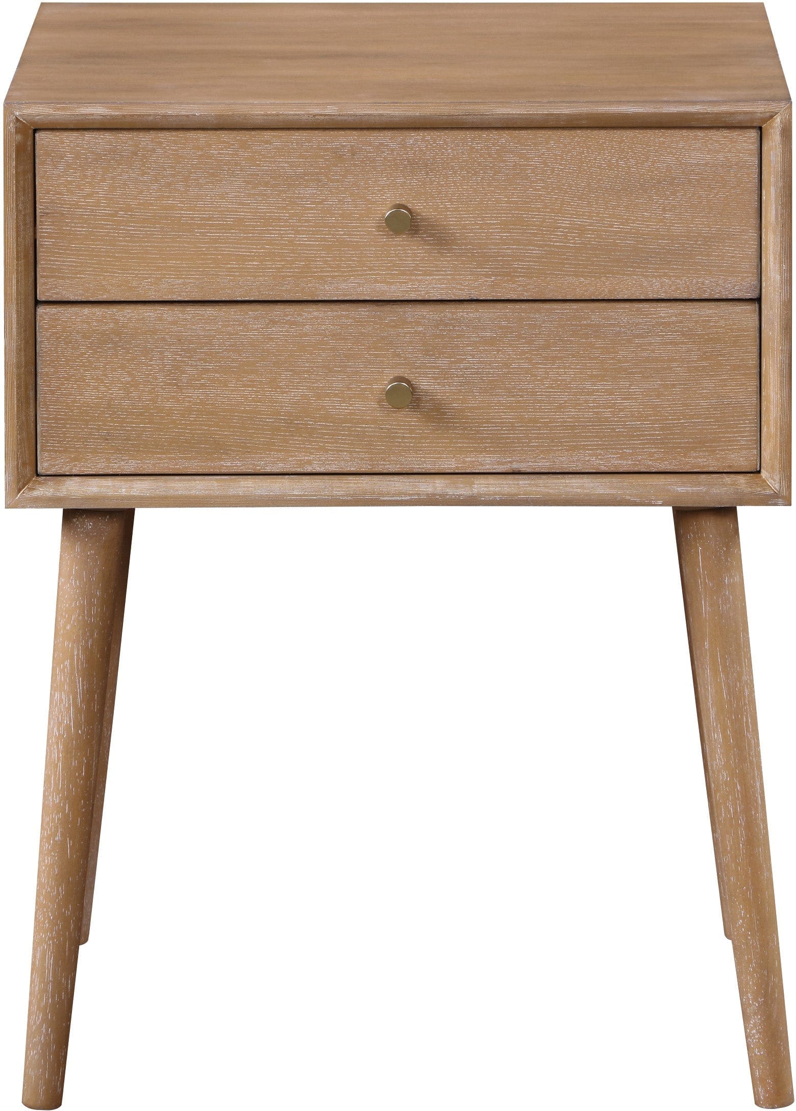 Office Star Rena 2-Drawer Side Table with Metal Frame - Compact Nightstand, End Table for Living Room, Bedroom & Office [RNA25]