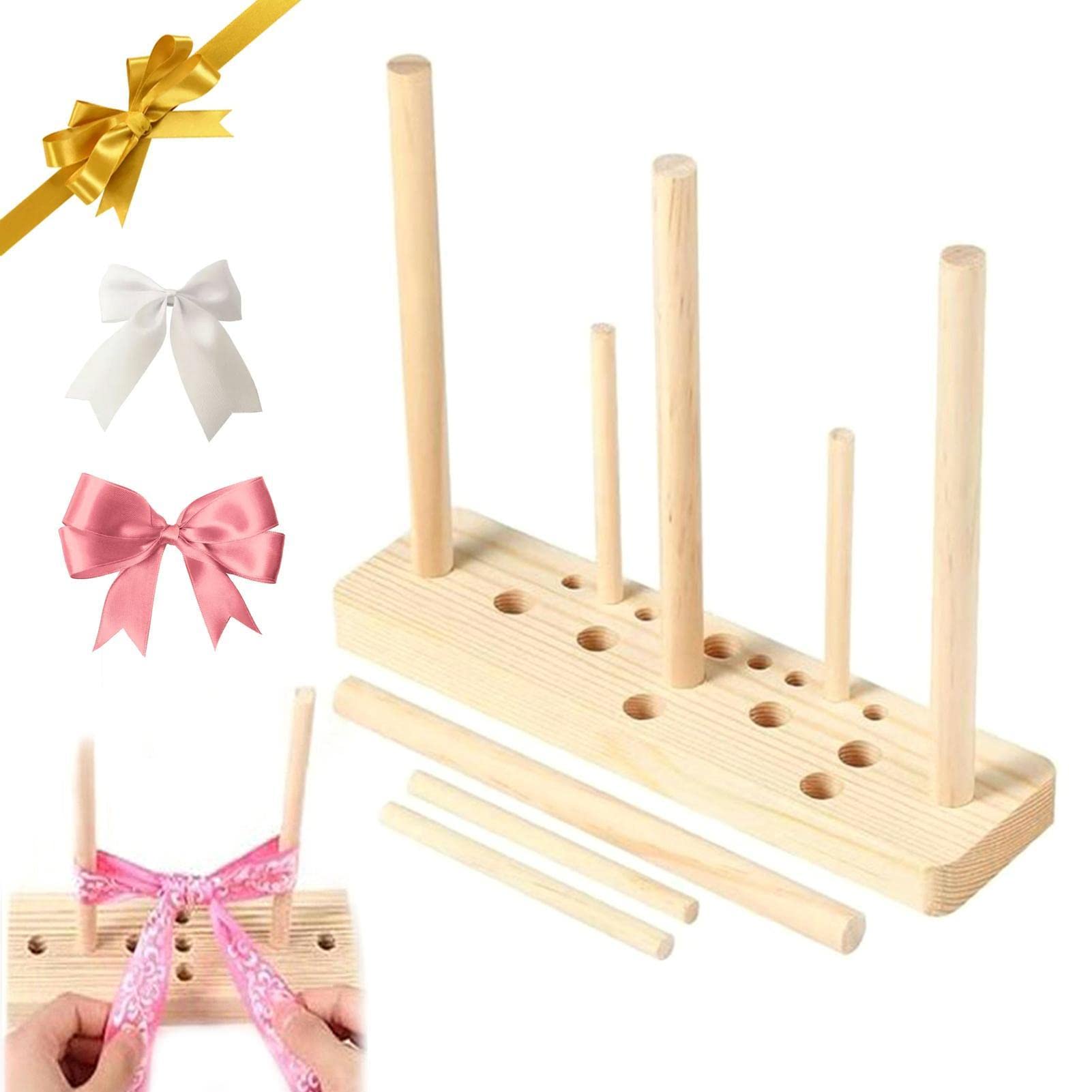 10 Pcs Hardwood Ribbon Bow Maker Set - Adjustable Width DIY Craft Tool for Christmas Bows, Hair Accessories, Corsages & Gift Wrapping | Perfect for Holiday Decorations, Party Favors & Handmade Crafts