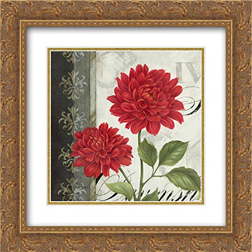 Gladding, Pamela 15x15 Gold Ornate Framed Double Matted Museum Art Print - Etude en Rouge I - Elegant Wall Decor for Living Room, Bedroom & Office