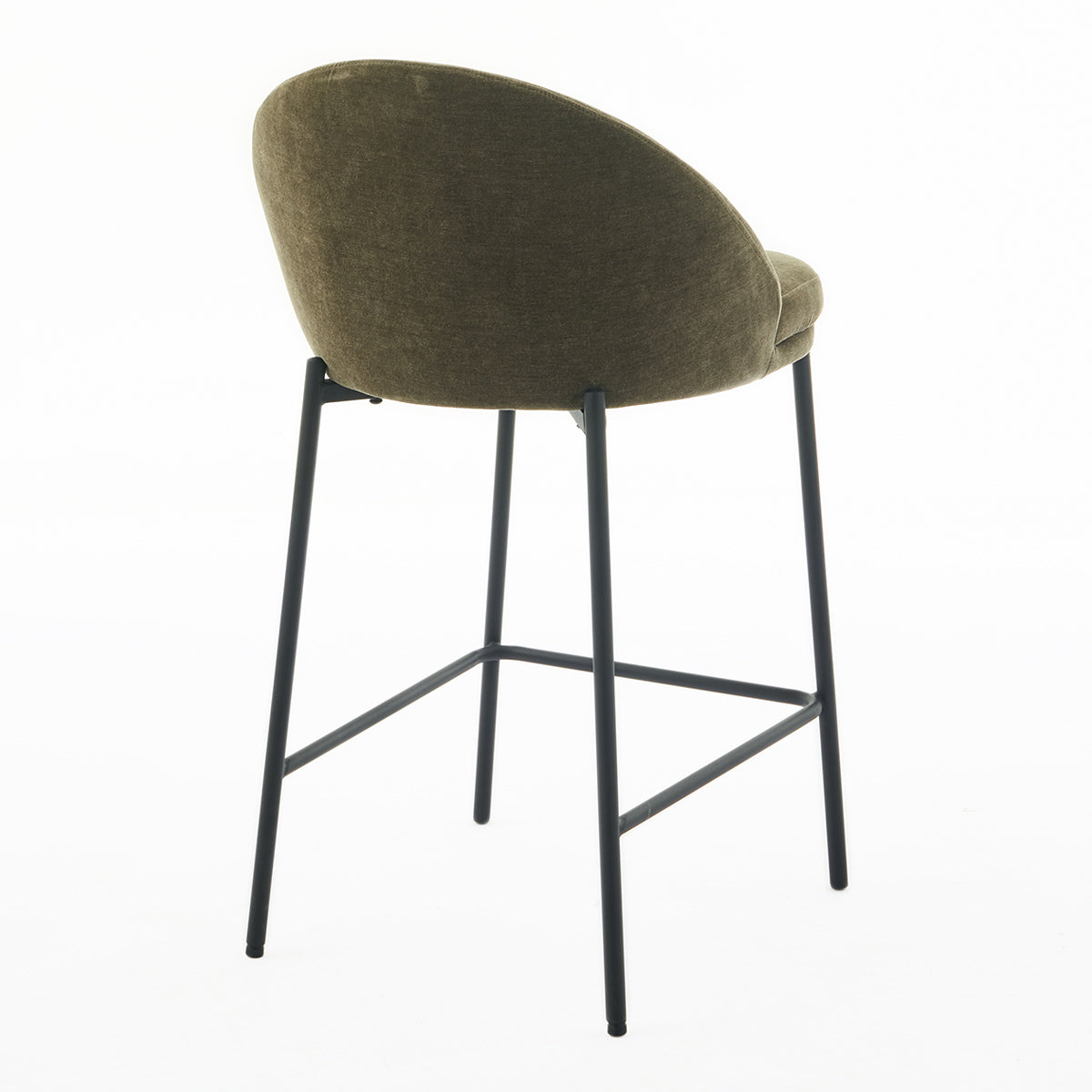 Elle Fabric Bar Stool - Modern Upholstered Counter Height Stool with Padded Seat for Kitchen Island, Breakfast Bar & Home Decor