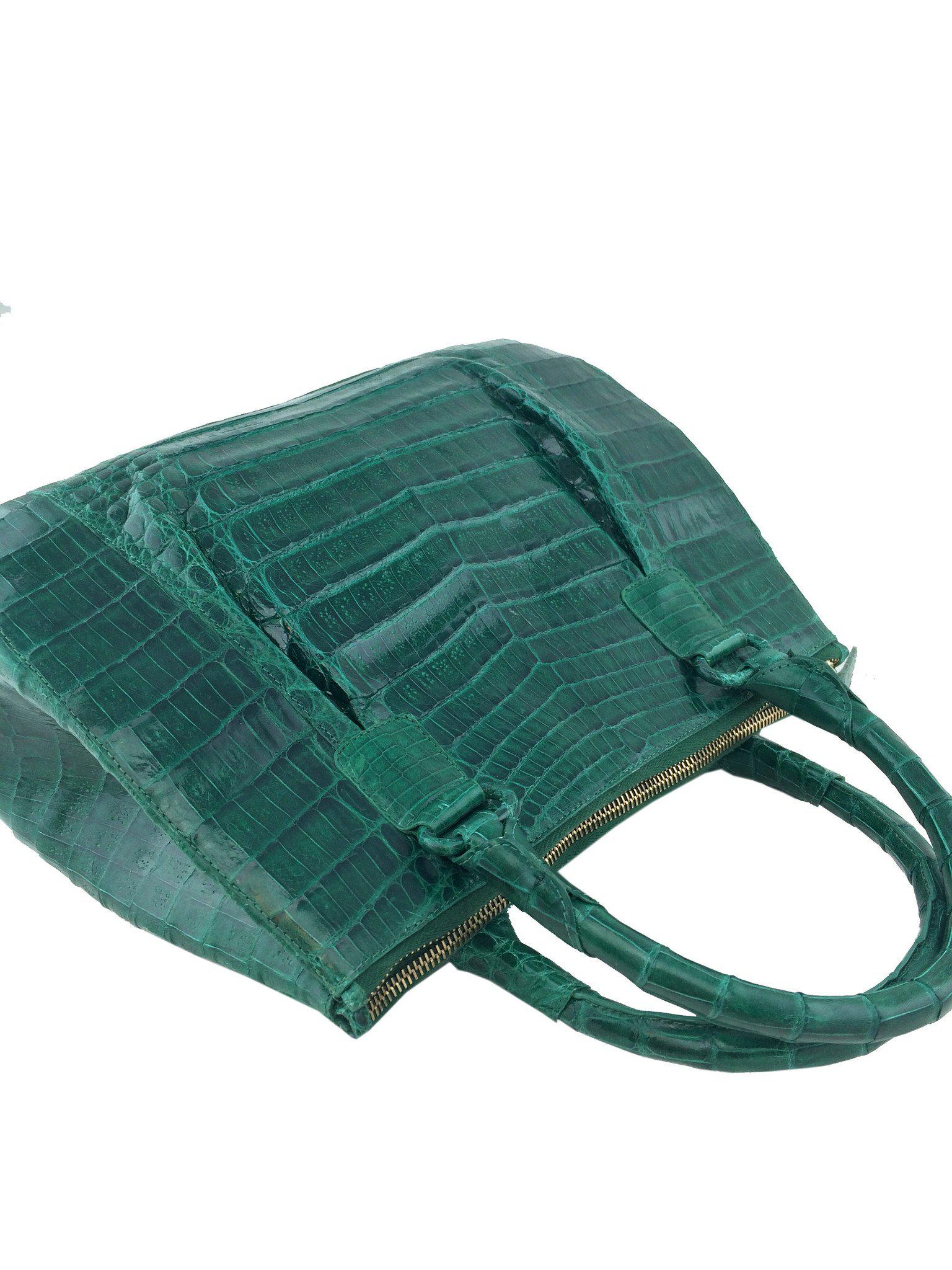 Nancy Gonzalez Genuine Crocodile Leather Double Zip Tote Bag - Luxury Handbag for Women, Perfect for Work, Travel & Everyday Use