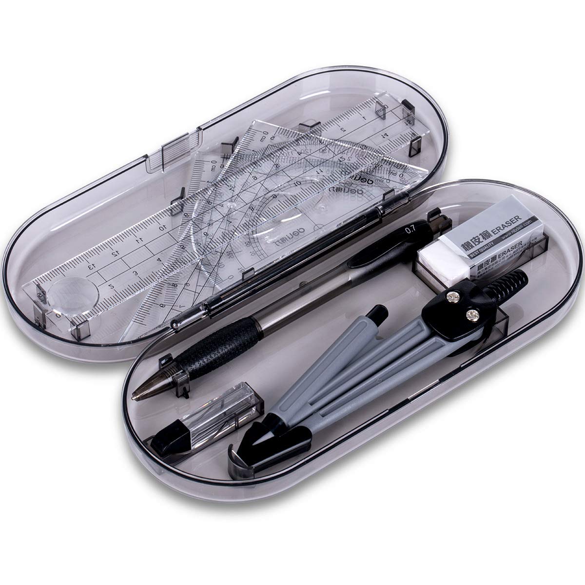 Geometry Kit Set with Ruler, Protractor & Compass - Perfect for Students & Teachers