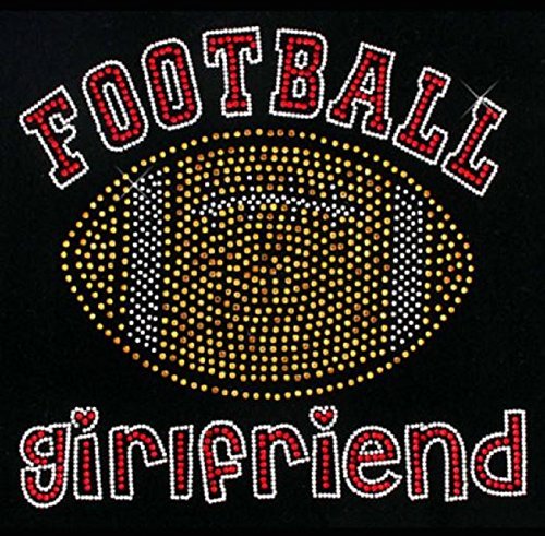 Custom Rhinestone Iron-On Transfer for Football Girlfriend - DIY T-Shirt, Hoodie & Apparel Decoration - Perfect for Game Day, Gifts & Fan Support
