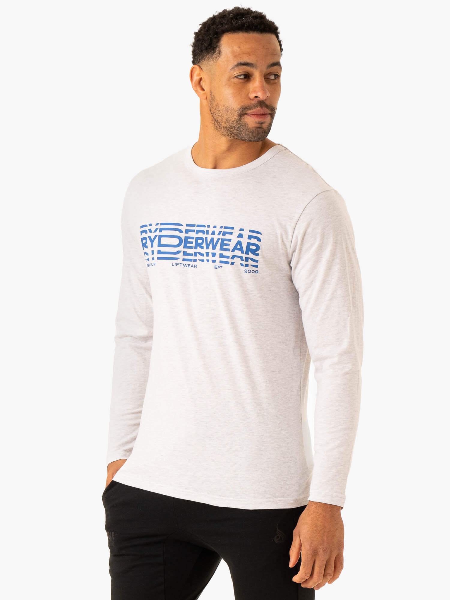 Stylish Graphic Long Sleeve T-Shirt for Men & Women - Comfortable Grey Marl Cotton Tee - Perfect for Casual Wear, Street Style & Everyday Outfits