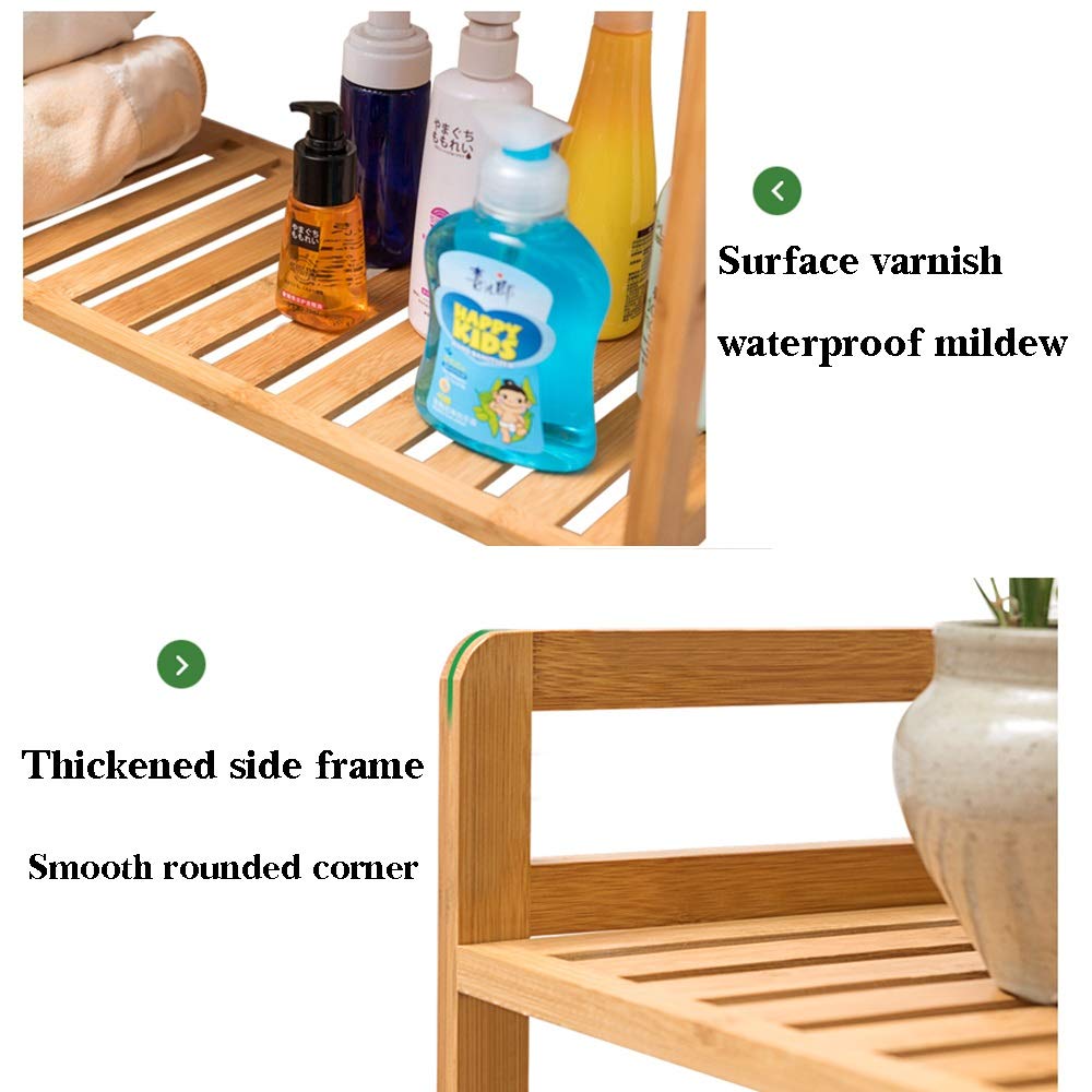 Adjustable 5-Tier Bathroom Storage Shelf with Towel Rack - 19.7