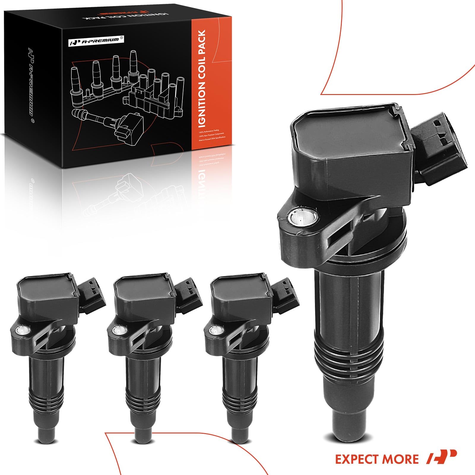 Premium Engine Ignition Coil Pack Set of 4 - Compatible with Toyota Altezza Gita SXE10 3SGE (1998-2005) | High Performance Replacement Parts for Smoother Acceleration & Fuel Efficiency | Perfect for DIY Auto Repair & Engine Maintenance