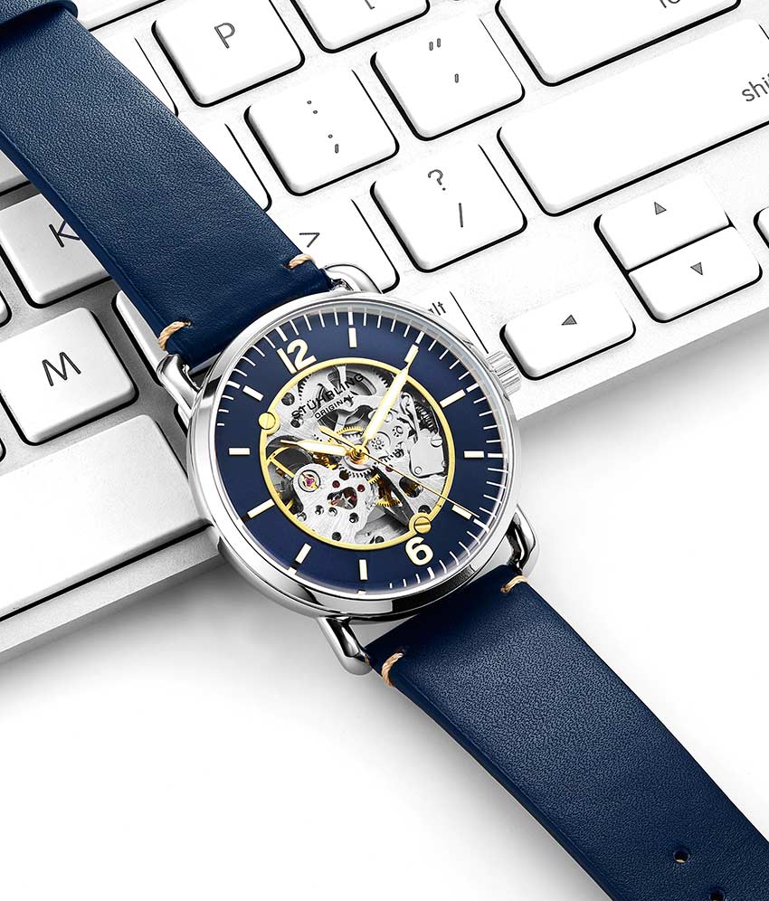 Mantra 3972 Automatic 42mm Skeleton Watch for Men - Luxury Stainless Steel Mechanical Timepiece - Perfect for Business, Formal Events & Everyday Wear