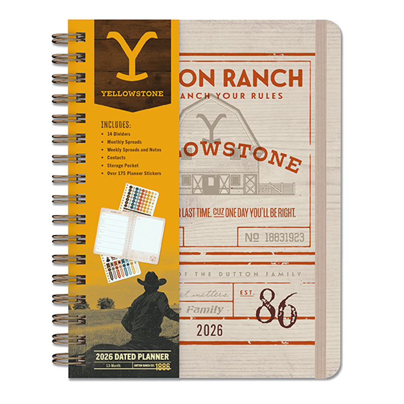 2026 Yellowstone: The Dutton Ranch 13-Month Weekly Planner | Western Theme Calendar Organizer | Perfect for Fans, Cowboy Lovers & Office Use