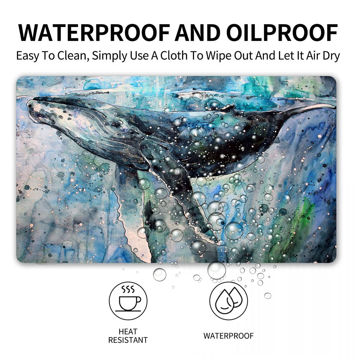 XXL Extended Gaming Mouse Pad - Large Non-Slip Rubber Base Keyboard & Mouse Mat with Waterproof Surface for Work, Office & Home | Perfect for PC Gaming, Computer Workstations & Desk Decor (Whale Design)