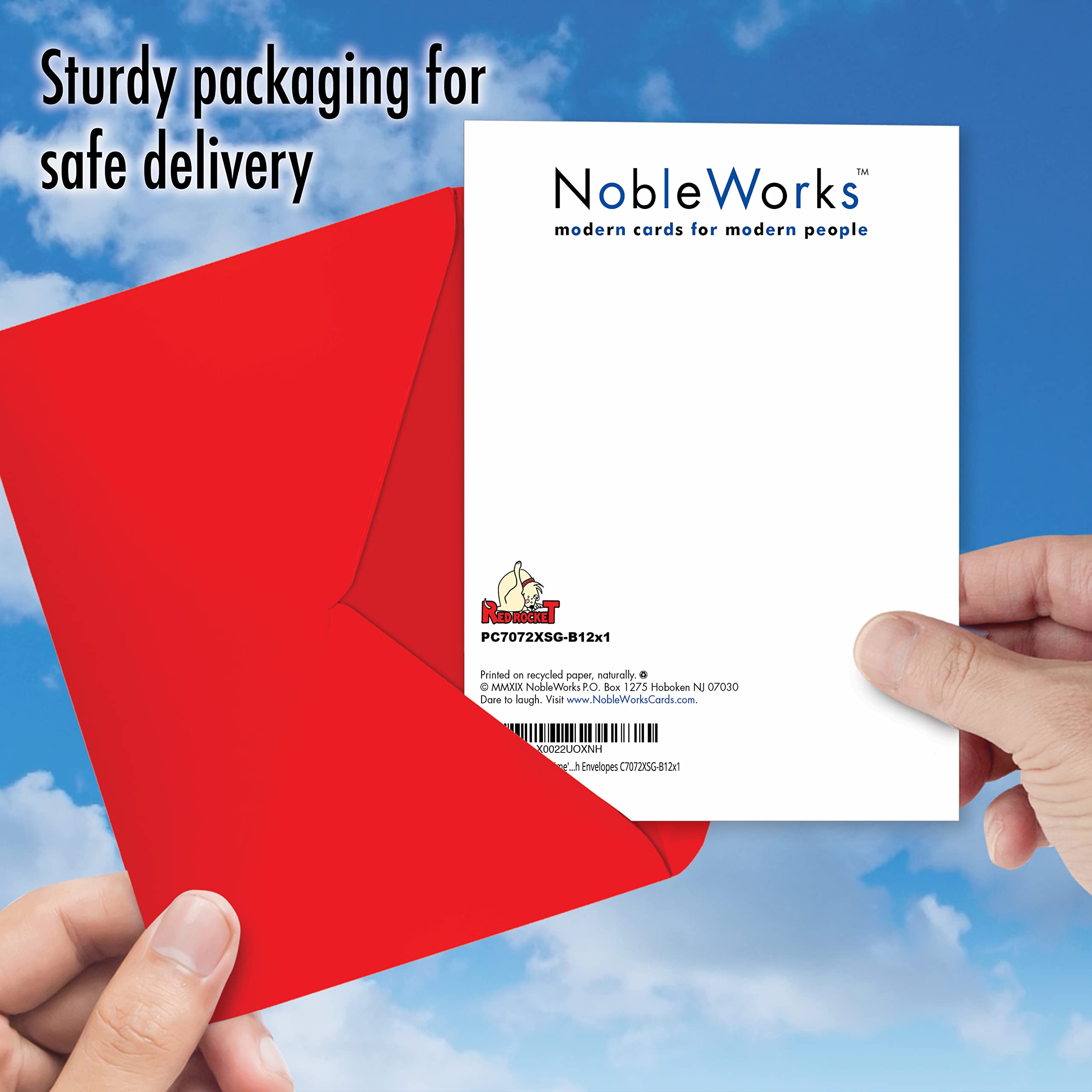NobleWorks 12-Pack Funny Christmas Greeting Cards with Envelopes - Holiday Humor Beer Time Design for Men & Women - Perfect for Office Parties, Family Gatherings & Secret Santa Exchanges (C7072XSG-B12x1)