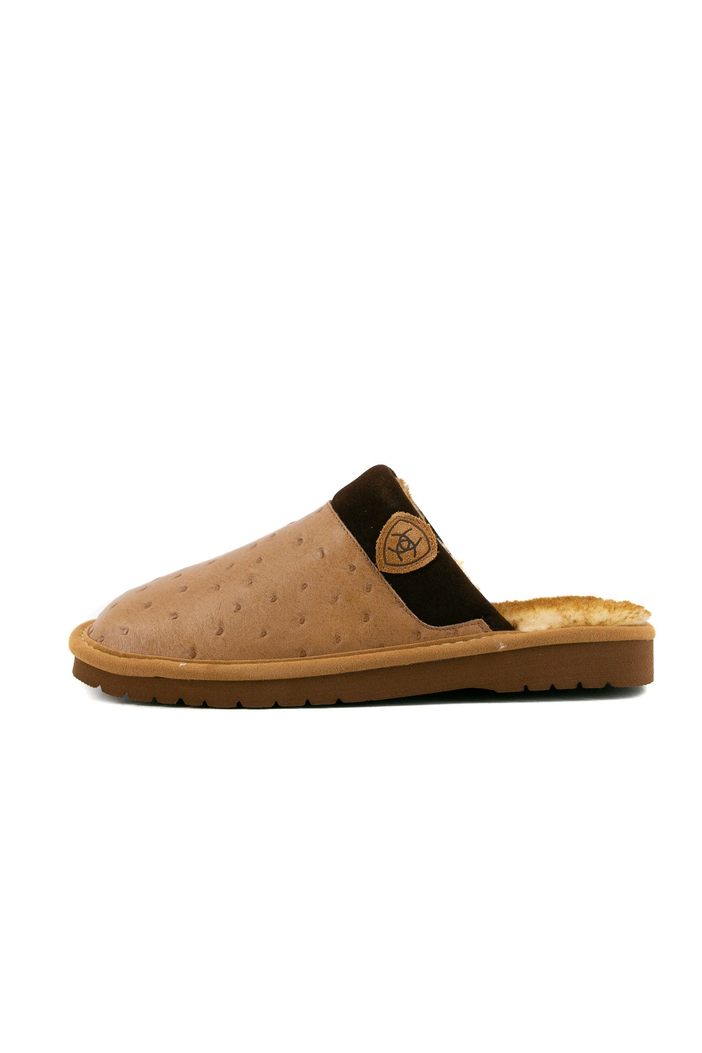 Ariat Silversmith Men's Ostrich Leather Slippers - Comfortable Casual House Shoes for Indoor/Outdoor Wear