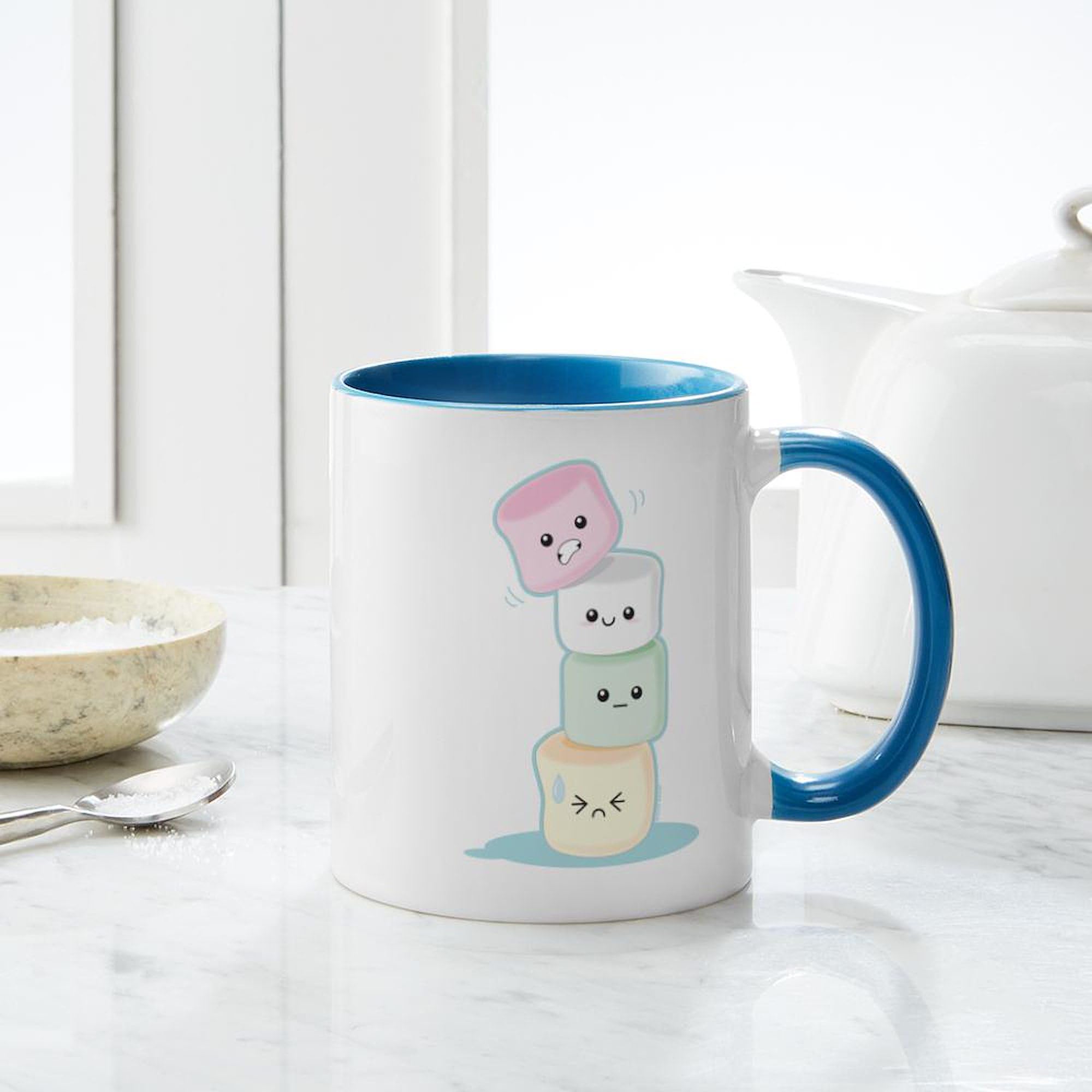 Stacked Marshmallows Ceramic Coffee Mug - 11 oz (325 ml) for Hot Cocoa & Tea - Perfect for Gifts, Office & Home Use - CafePress