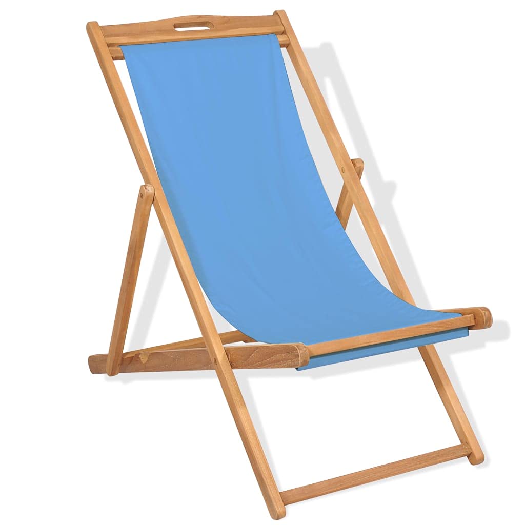Teak Wood Folding Deck Chair - Lightweight Portable Outdoor Lounge Chair for Patio, Garden, Camping & Beach - 22.1