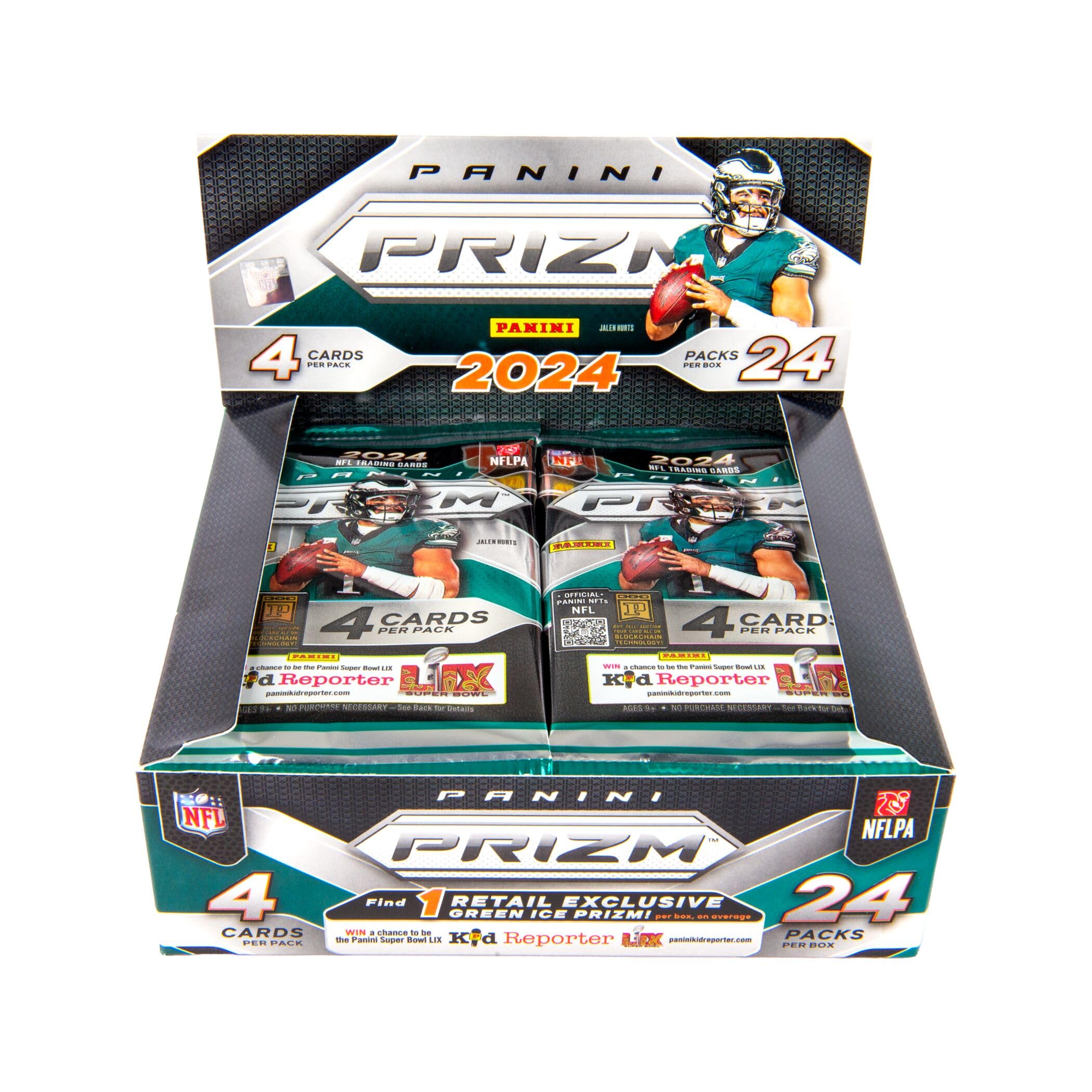 2024 Panini PRIZM NFL Football Trading Cards 24-Count Retail Box - Collectible Trading Cards for NFL Fans, Perfect for Trading, Collecting and Gifting