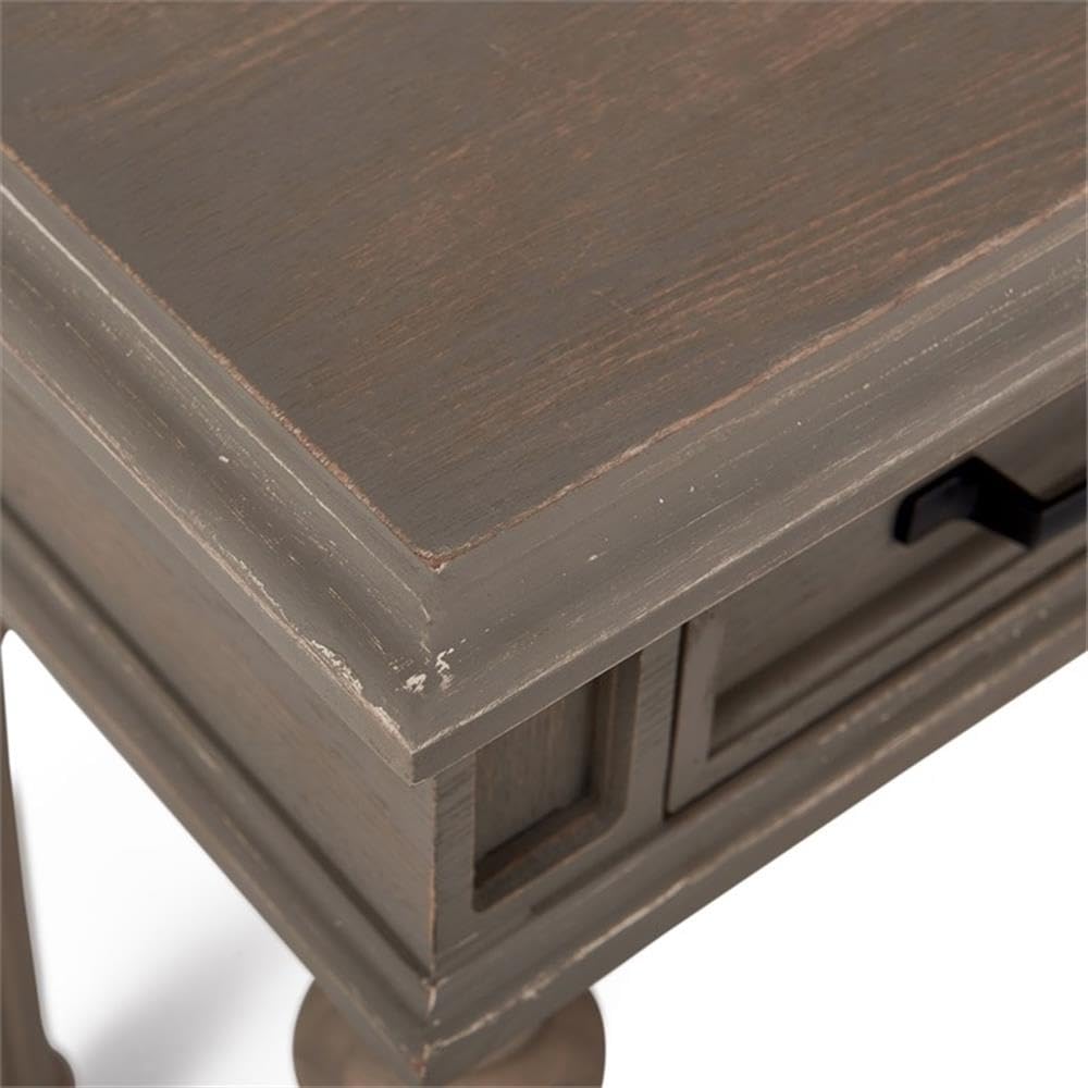 Finch Cassatt Entryway Tall Side Table with Storage Drawer - Curved Wood Legs in Antique Gray - Perfect for Hallway, Living Room & Bedroom Organization
