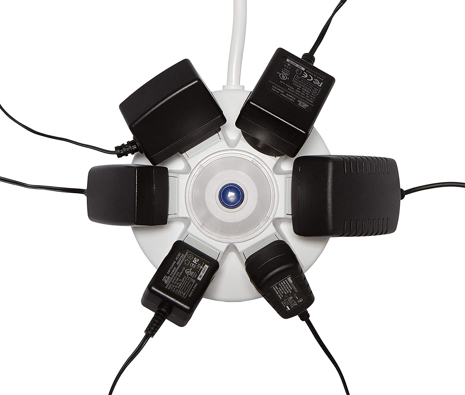 Kreative Power Powramid 6-Outlet Surge Protector Power Strip with 4FT Cord - White | Ideal for Home Office, Gaming Setup & Electronics Protection