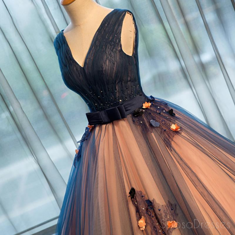 Elegant Deep V Neckline Ball Gown Lace Long Evening Prom Dress - Formal Gown for Homecoming, Wedding, Quinceañera & Special Occasions | Style 17234