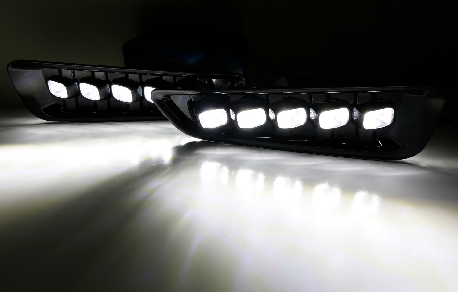 5-Pack White/Amber Switchback LED Daytime Running Lights for 2017-2020 Ford Raptor - DRL Fog Lights for Off-Road & Night Driving