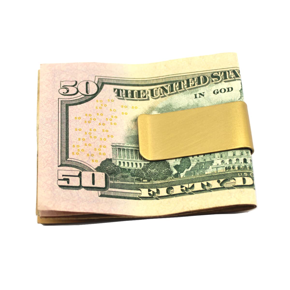 Premium Metal Brass Money Clip - Slim Credit Card & Cash Holder Wallet for Men & Women - Lightweight Pocket Money Clips (2 Pack) - Perfect for Everyday Carry, Travel & Gift Giving