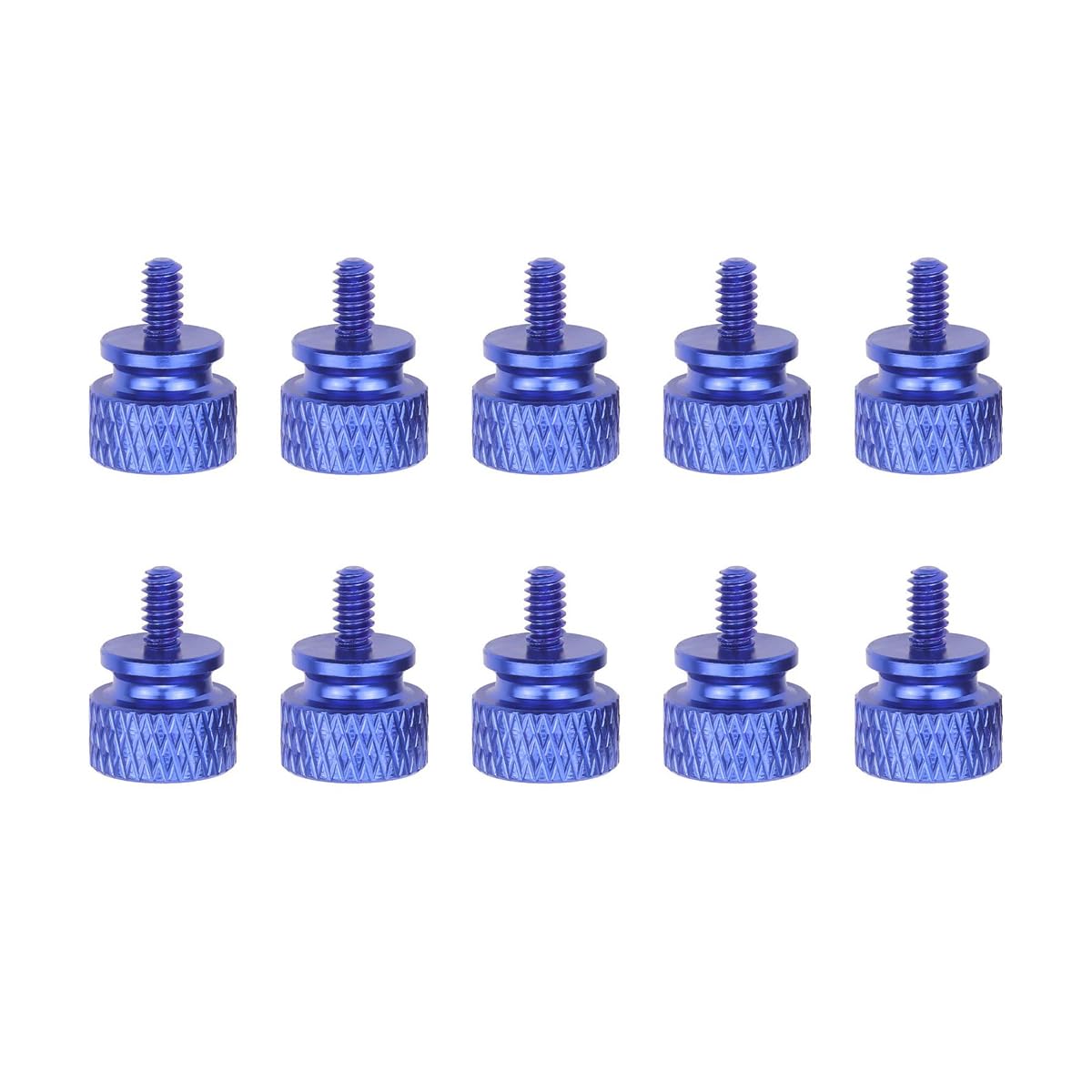 10Pcs Blue 6-32 Fully Threaded Knurled Thumb Screws for PC Case - Perfect for Computer Builds, DIY Repairs & Hardware Upgrades