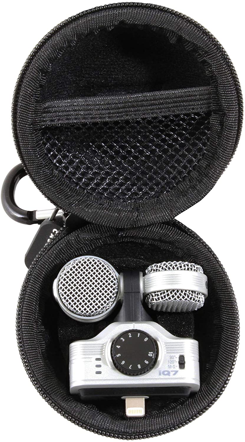 CASEMATIX Clip-On Phone Microphone Case Compatible with Zoom iQ7, iQ6 & iQ5 - Stereo Microphone for iPhone & iPad - Perfect for Vlogging, Podcasting & Mobile Recording