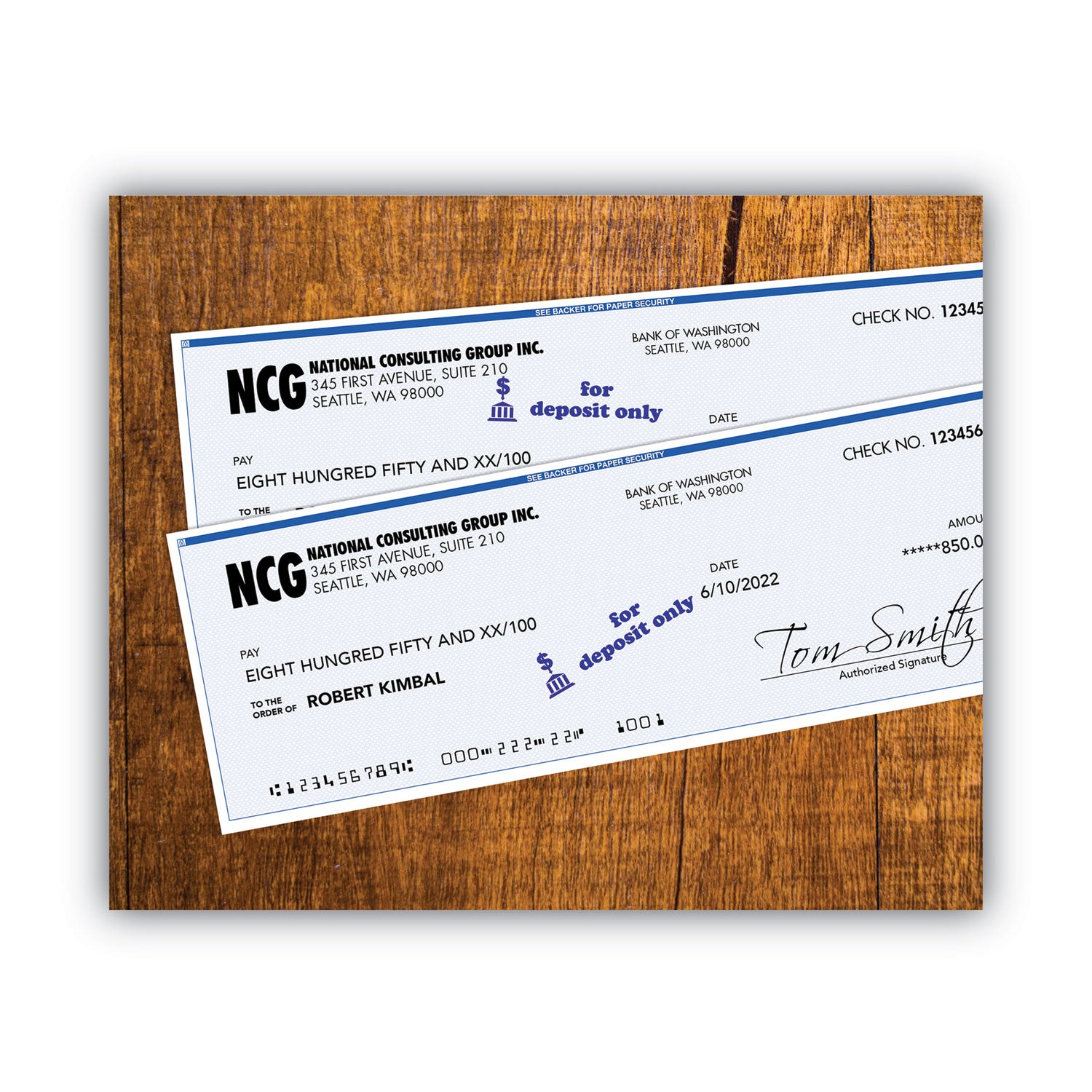 ACCUSTAMP2® Pre-Inked Deposit Stamp - Blue Ink, 1.63
