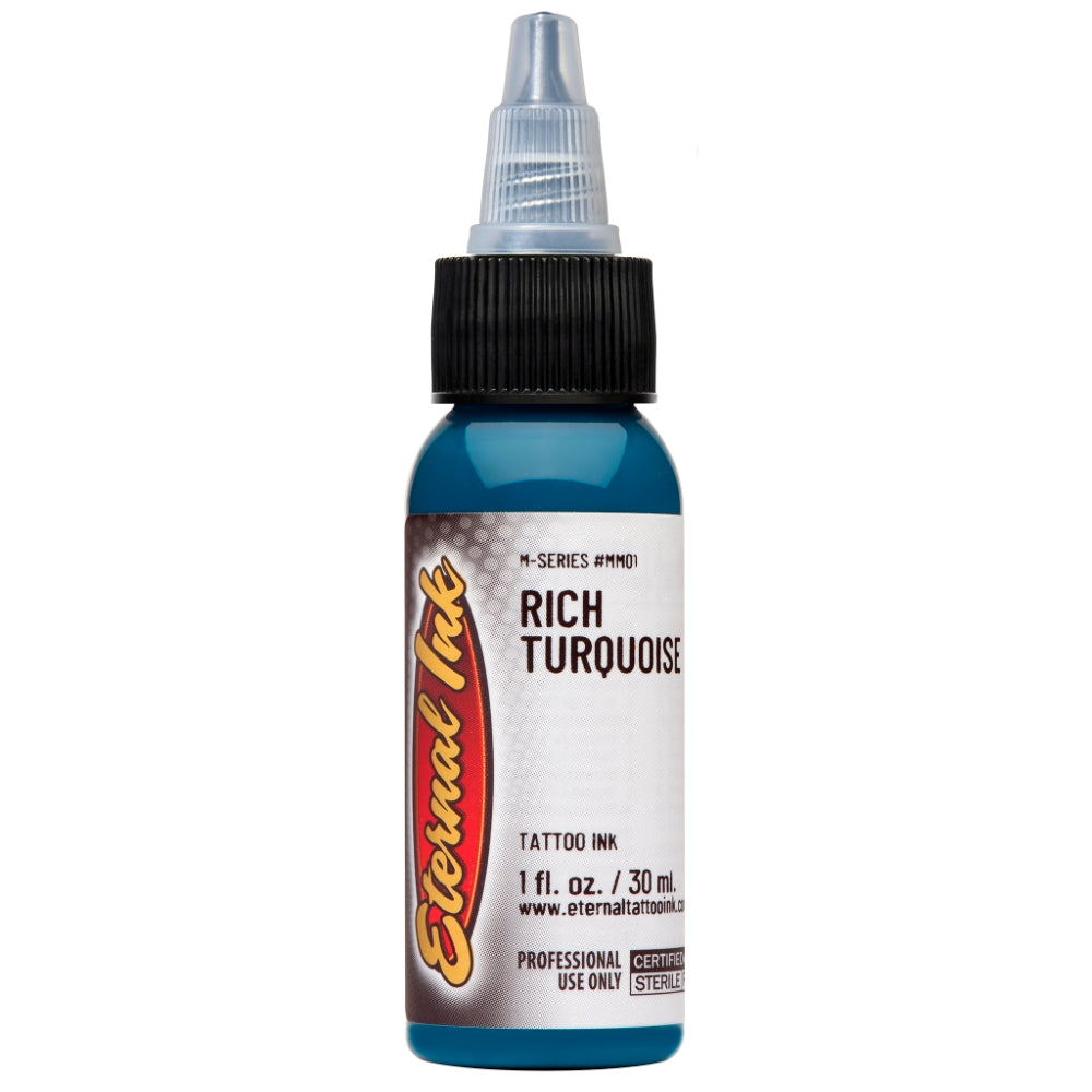Eternal Tattoo Ink M Series - Professional Rich Turquoise Tattoo Ink for Artists | Long-Lasting Vibrant Color | Perfect for Sleeves, Portraits & Body Art