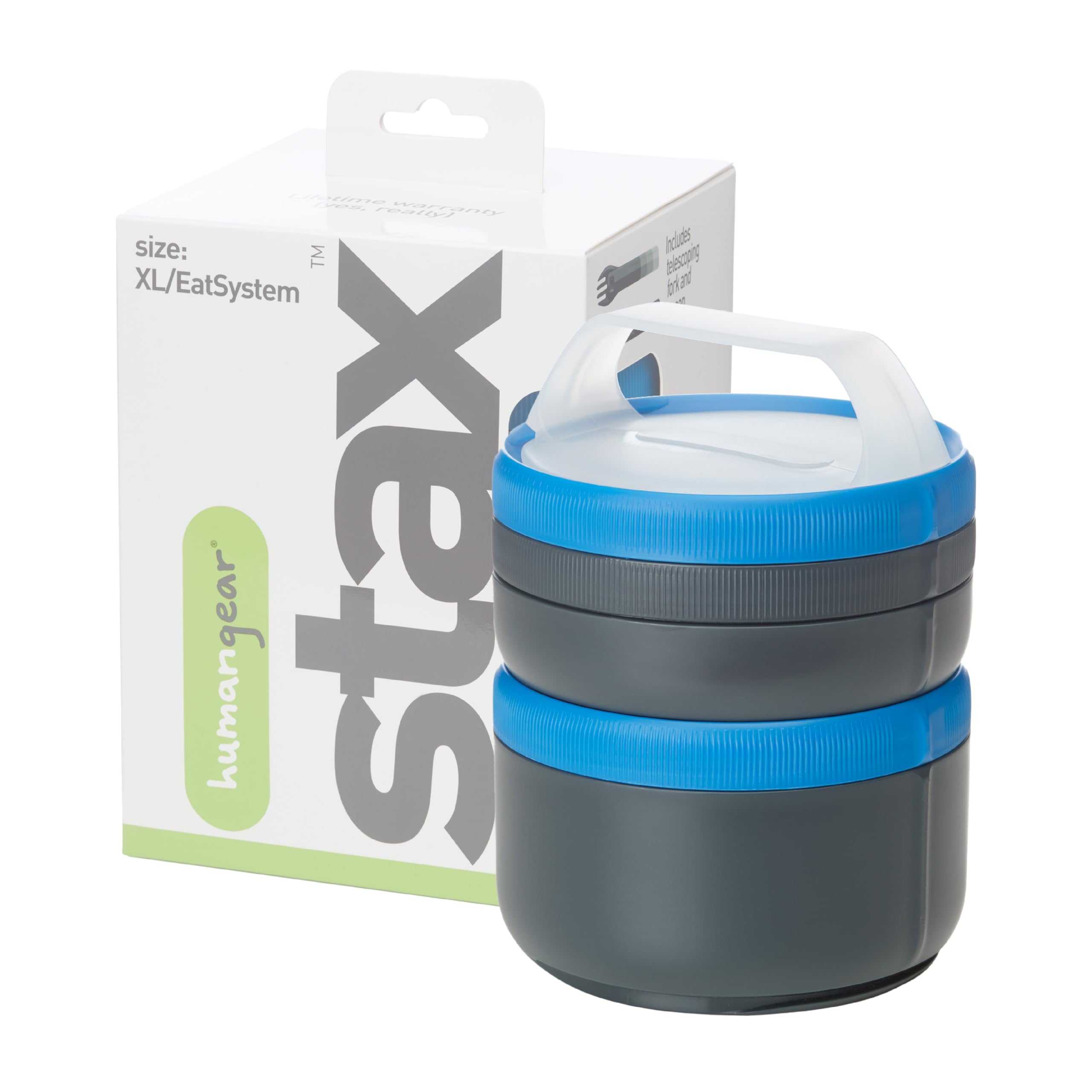 humangear STAX XL/Eat System - BPA-Free, PC-Free, Phthalate-Free Modular Storage Containers | Extra Large Stackable Food Containers for Meal Prep, Camping & Kitchen Organization