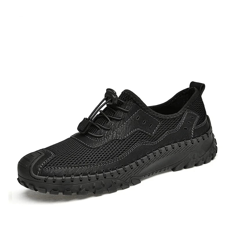 Big Size 38-48 Men's Leather Casual Shoes - Anti-Slip, Durable & Fashionable Summer Footwear for Outdoor Walking, Travel & Daily Wear