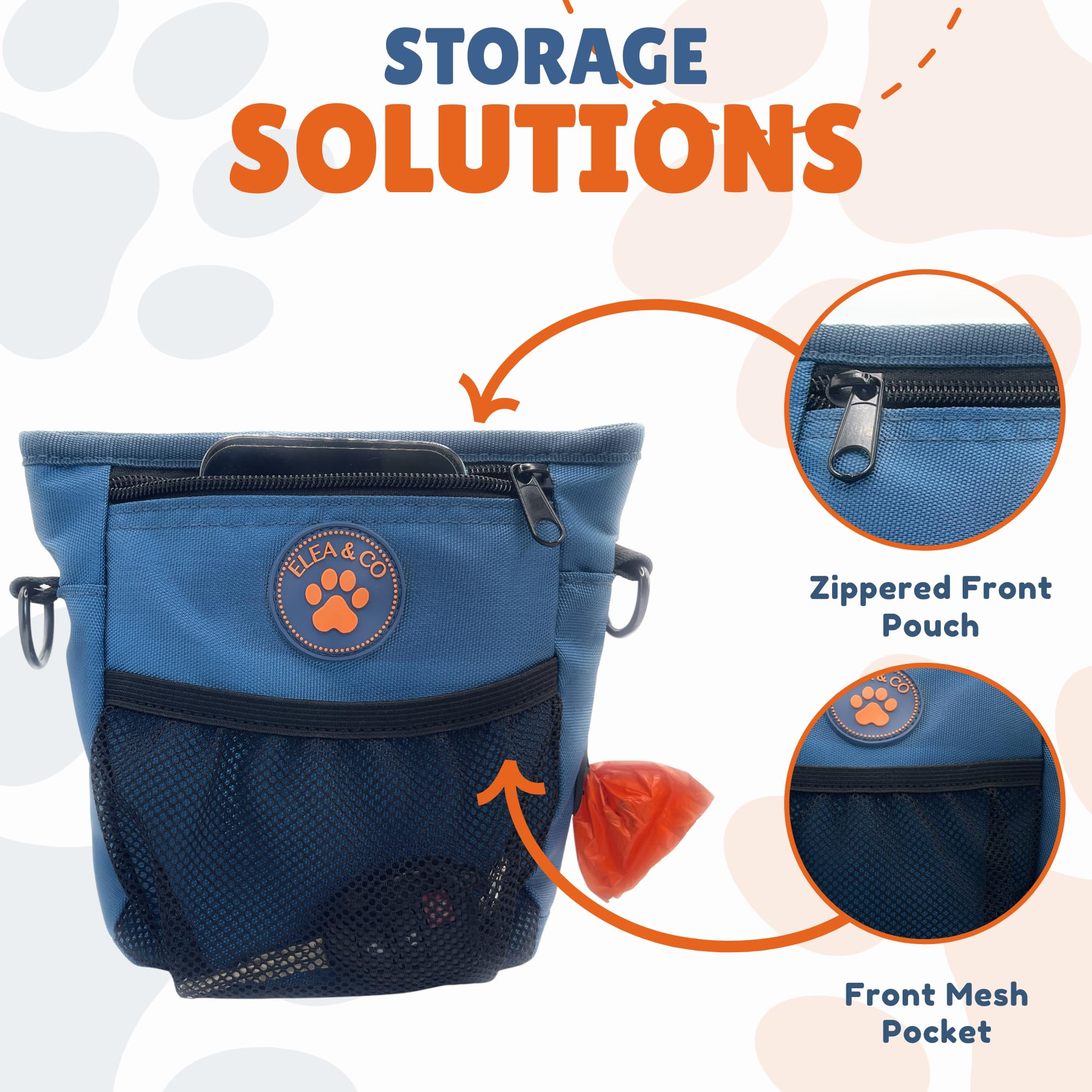 Durable 4 Cup Capacity Dog Treat Pouch with Magnetic Closure & Belt Clip - Hands-Free Training Treat Bag for Dog Obedience Classes, Walks & Outdoor Adventures