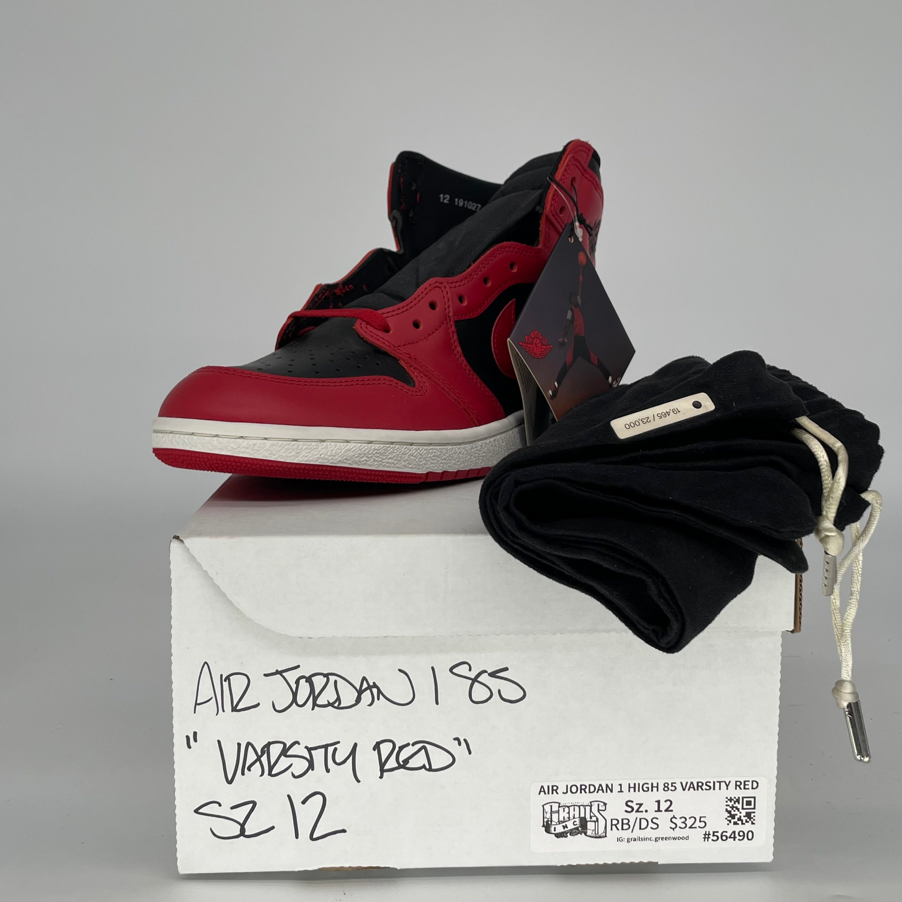 Original Air Jordan 1 '85 Varsity Red Men's Basketball Shoes - Size 12 (BQ4422-600) | Retro High-Top Sneakers for Streetwear & Casual Outfits