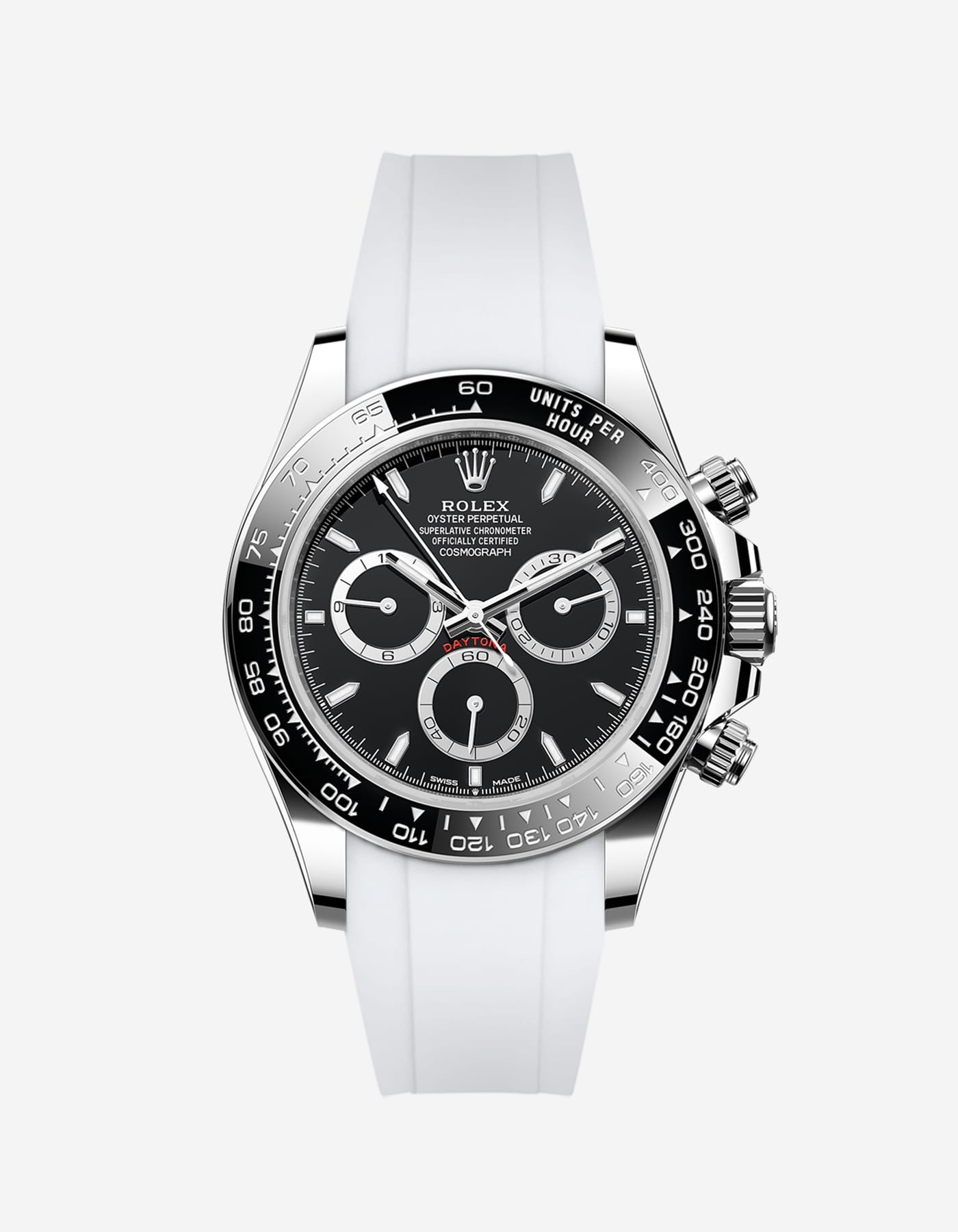 Premium Rubber Watch Band Replacement for Rolex Daytona 116500LN - Black Durable Silicone Strap for Men - Perfect for Swimming, Diving & Sports Activities