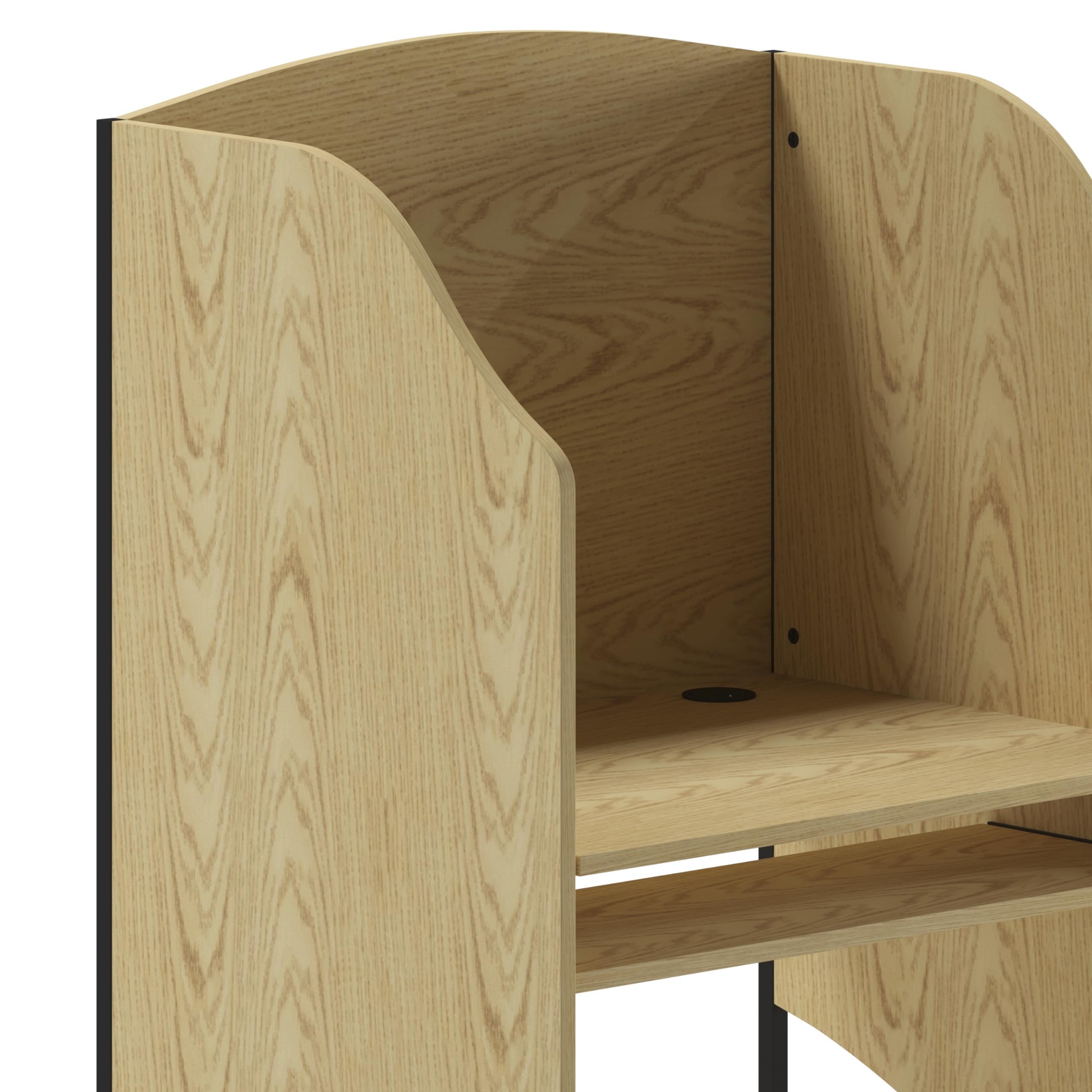 Flash Furniture Kevin Starter Study Carrel Desk - Oak Finish Home Office Desk for Small Spaces, Perfect for Studying, Working & Reading in Libraries, Dorms or Home Offices