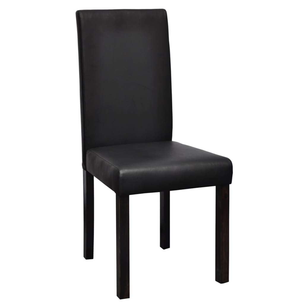 4-Piece Modern Dining Chair Set - Faux Leather Upholstered Kitchen & Dining Room Chairs - Comfortable Black Seating for Home, Restaurant & Office Use