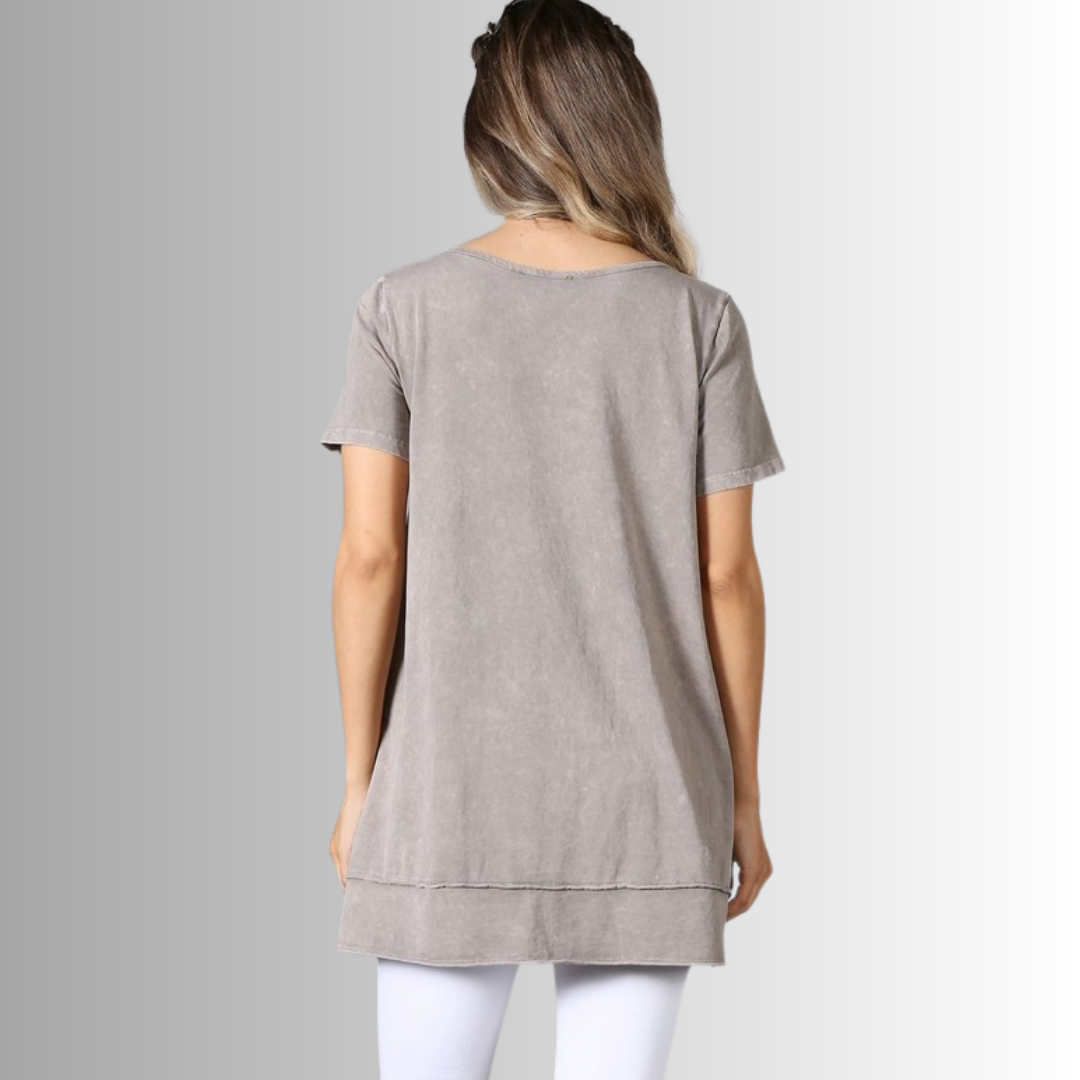 Stylish Cotton V-Neck Top for Women - Soft & Comfortable Casual Wear for Everyday Outfits & Relaxing at Home