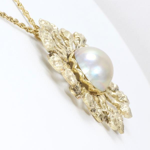 14K Yellow Gold Mabe Pearl Necklace for Women - Elegant Cultured Pearl Jewelry Gift for Brides, Anniversary & Special Occasions