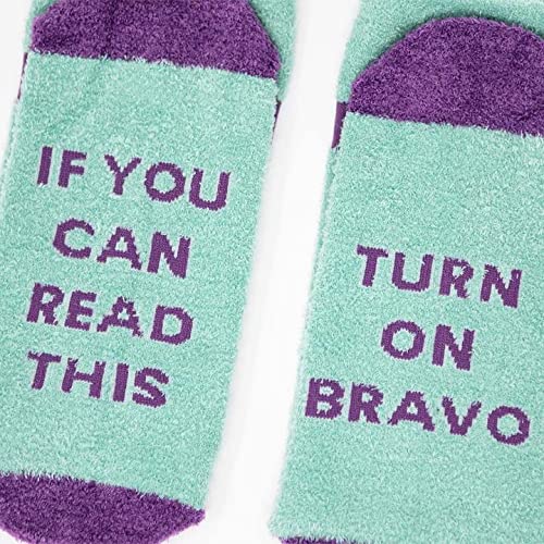 Bravo Fuzzy Socks White - Cozy Winter Slipper Socks for Women & Men | Perfect for Home, Office and Cold Weather Comfort