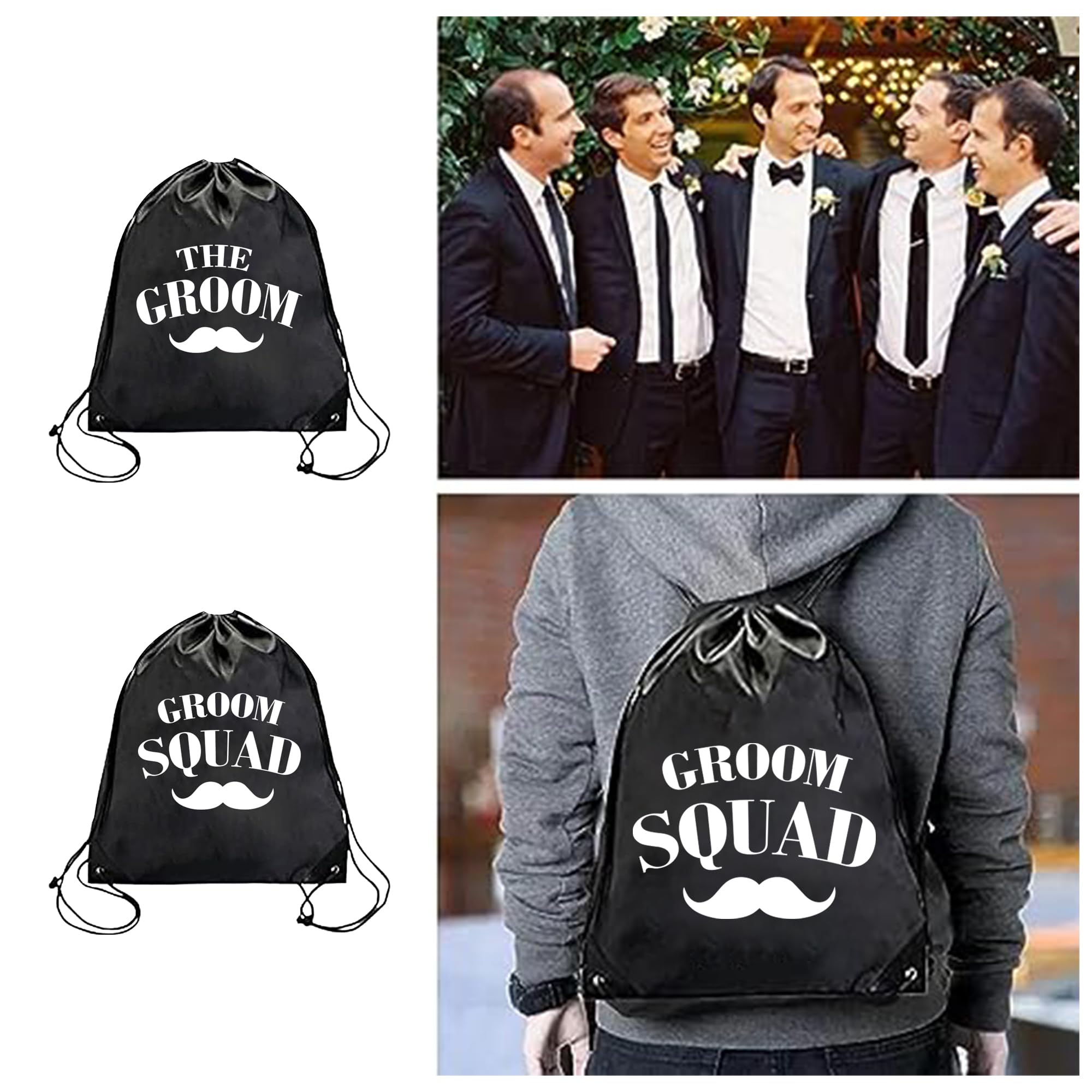 7-Pack Groomsmen Gift Bags With Drawstring - Wedding Party Favors for Groom Squad, Bachelor Party & Bridal Shower - Perfect for Wedding Accessories & Groomsmen Proposal Gifts