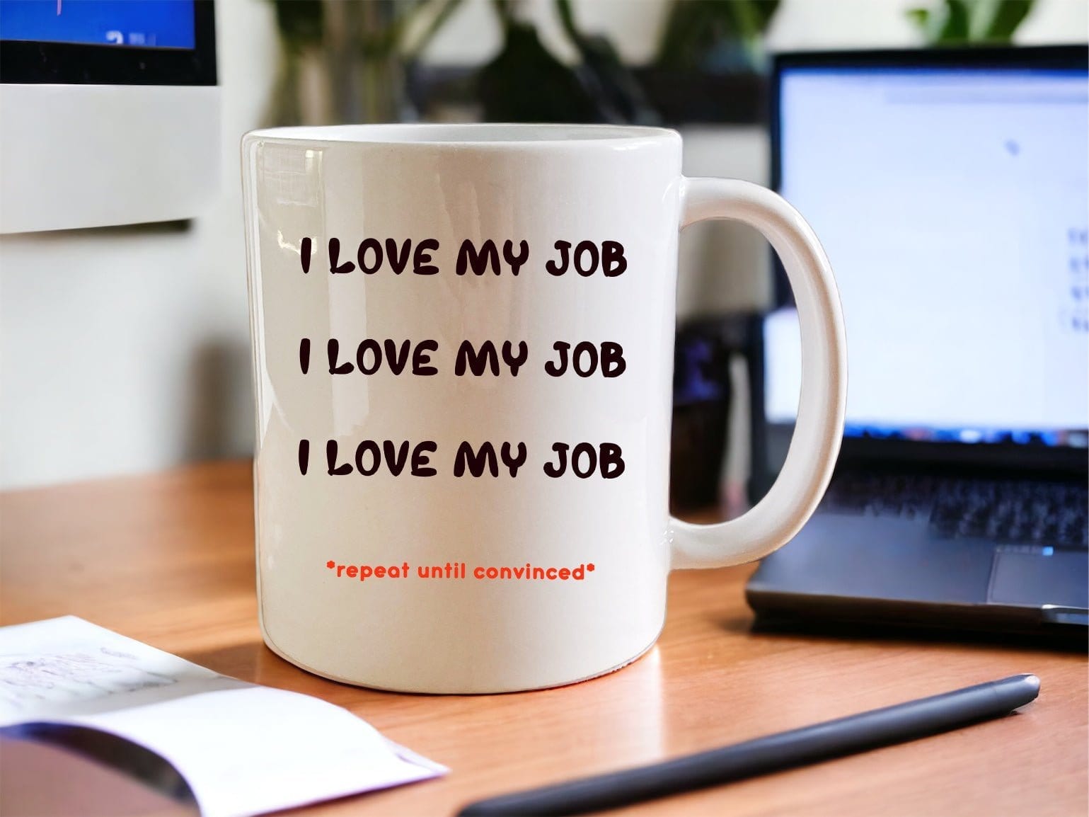 Best 'I Love My Job' Coffee Mug - Funny & Inspirational Office Gift for Coworkers & Boss - Perfect for Coffee, Tea & Hot Drinks at Work