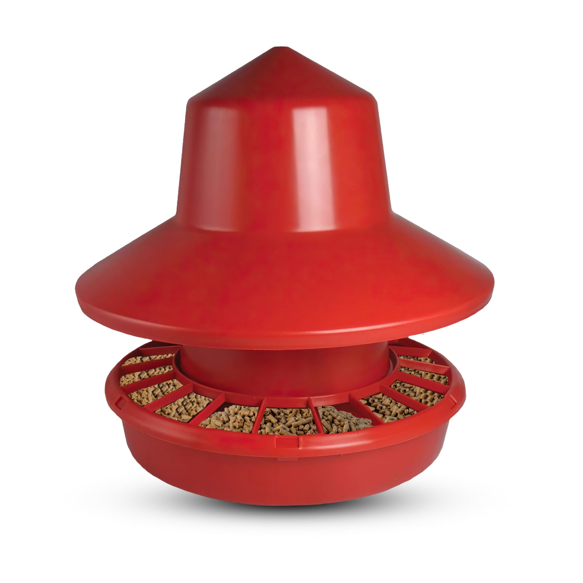 Stromberg's 50 lb Rain Shield Chicken Feeder - Large Capacity Poultry Feeder with Durable Plastic Lid - Easy Fill Design & Feed Saving Grill - 24