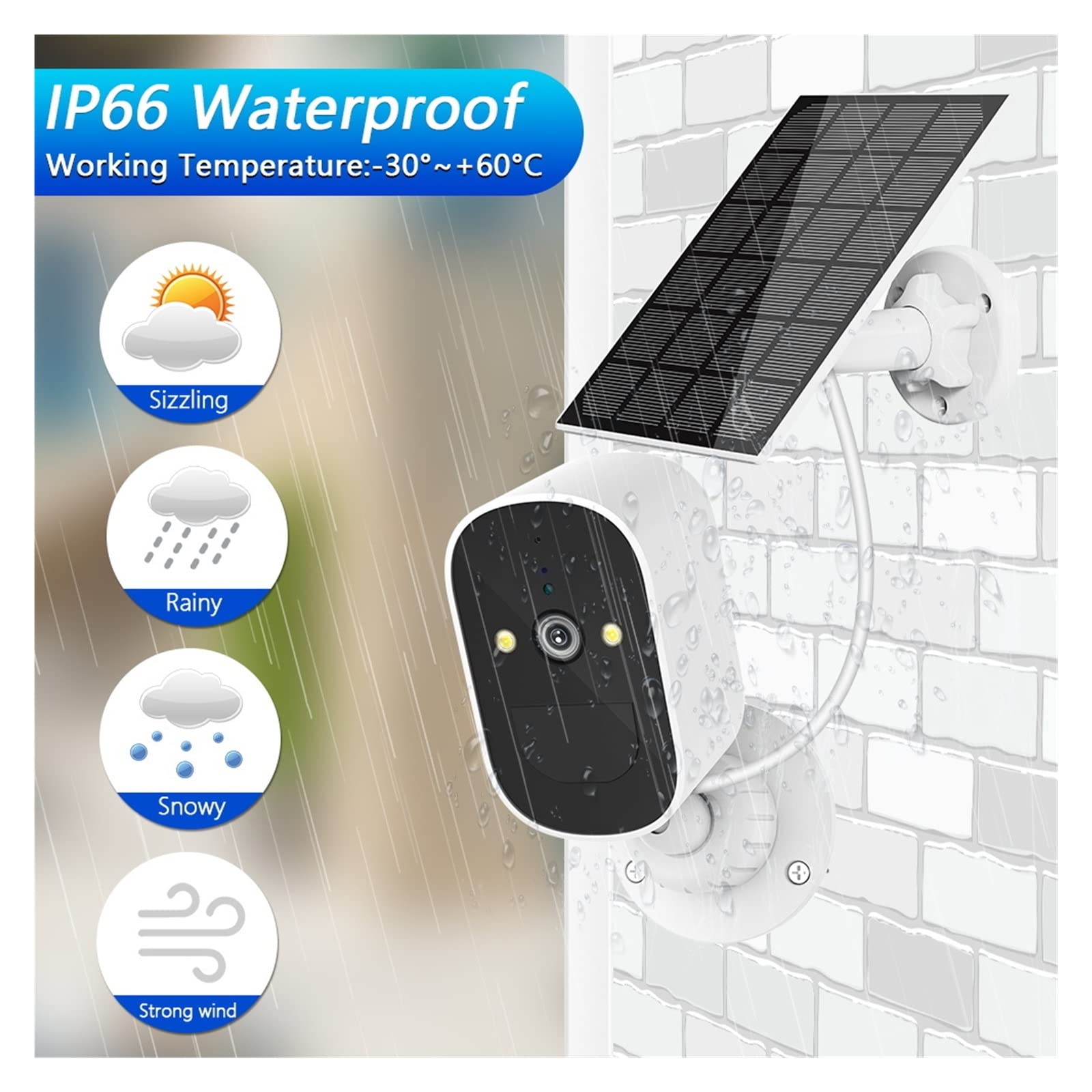SilteD 5MP Solar Security Camera Outdoor - Wireless WiFi IP Surveillance Camera with Built-in Rechargeable Battery & 32GB Card - Perfect for Home, Yard, and Business Outdoor Monitoring