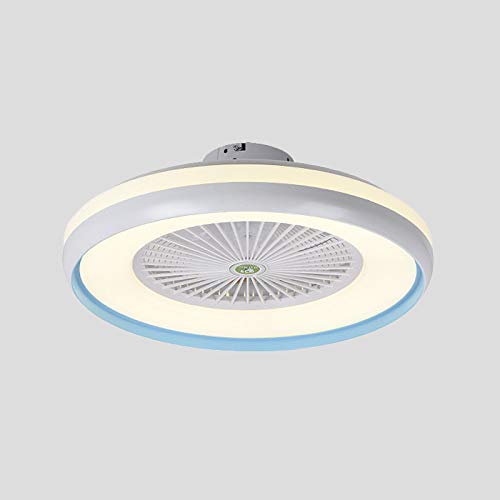 Modern Dimmable LED Ceiling Fan with Remote Control - 5-Blade Flush Mount Light Fixture for Kids Bedroom, Living Room & Dining Room - Energy Efficient Metal & Acrylic Design (Blue) | Perfect for Cooling & Lighting Your Home Spaces