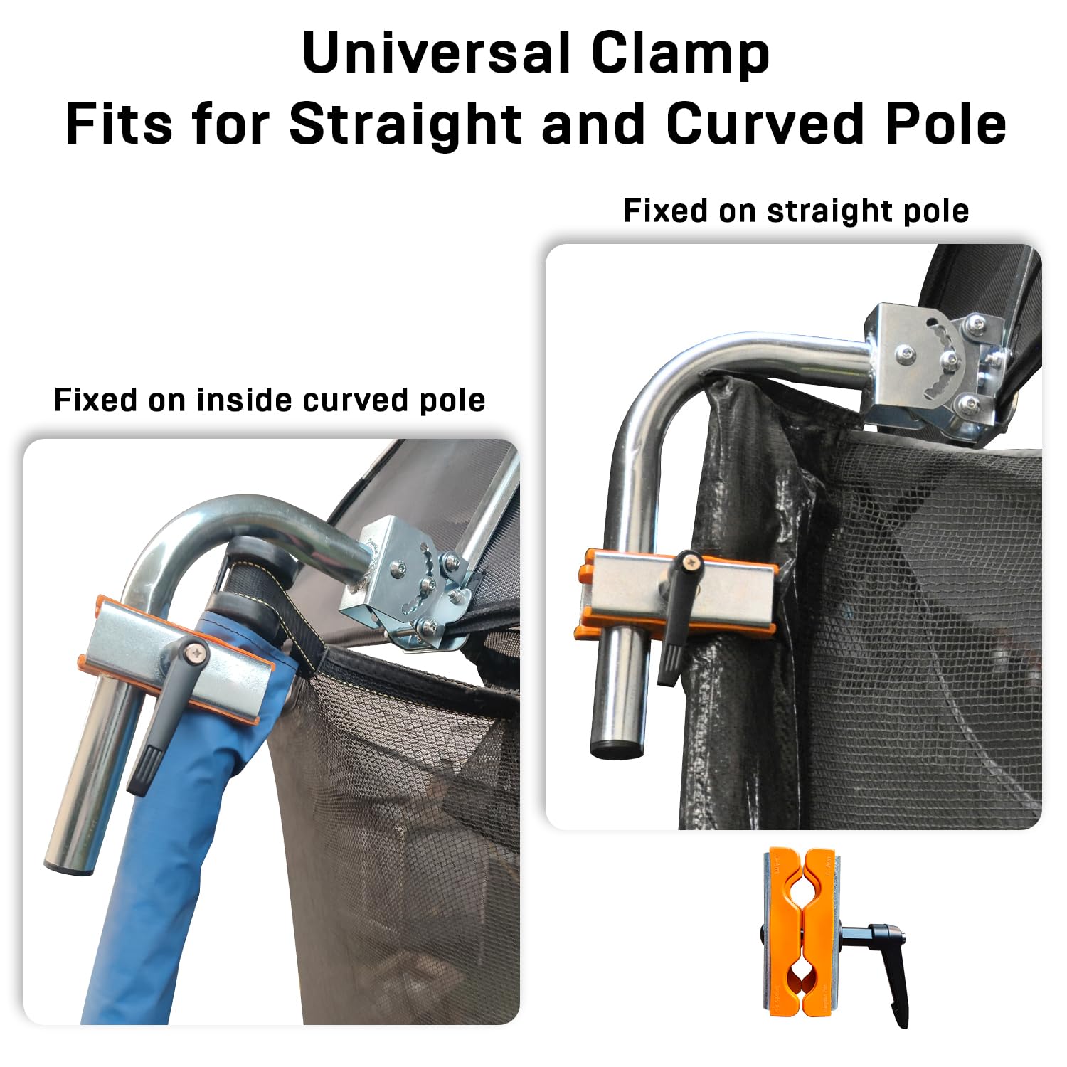 Trampoline Basketball Hoop Set - Universal Lightweight Backboard with 2 Mini Basketballs & Air Pump - Easy Assembly for Curved/Straight Poles - Perfect for Backyard Fun, Kids Outdoor Games & Trampoline Sports Activities