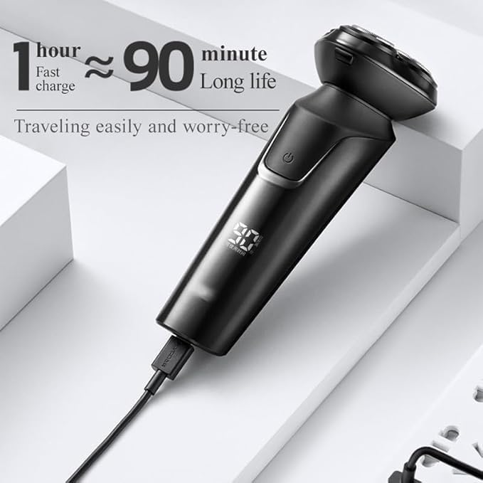 Best Electric Shavers for Bald Men - IPX7 Waterproof Rechargeable Beard Trimmer with Fast Charging | Perfect for Head Shaving, Beard Grooming & Travel Use