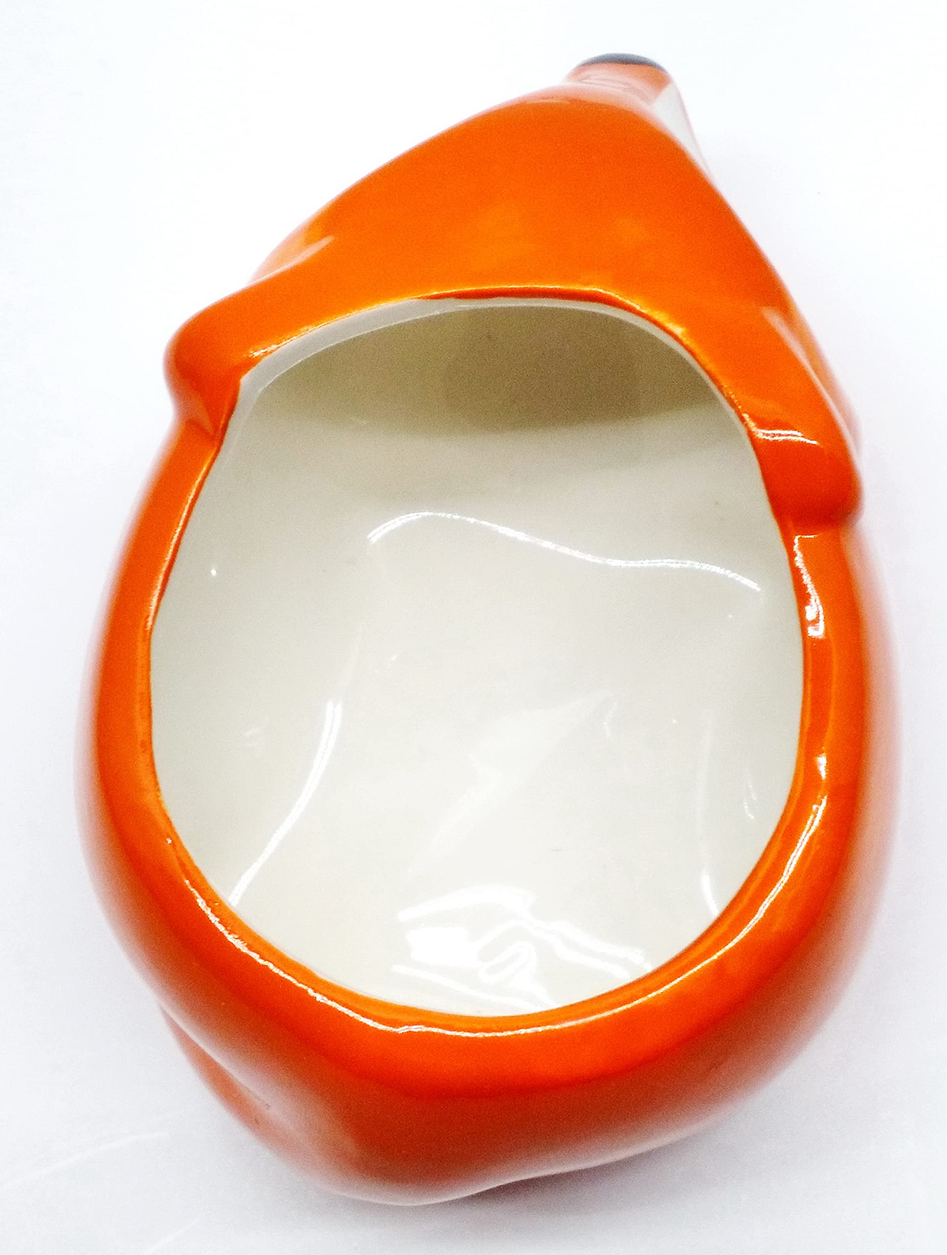 Orange Flora Fox Ceramic Planter Pot - Handmade Flower Pot for Indoor Plants, Succulents & Home Decor | Perfect for Windowsills, Desks & Gift Ideas