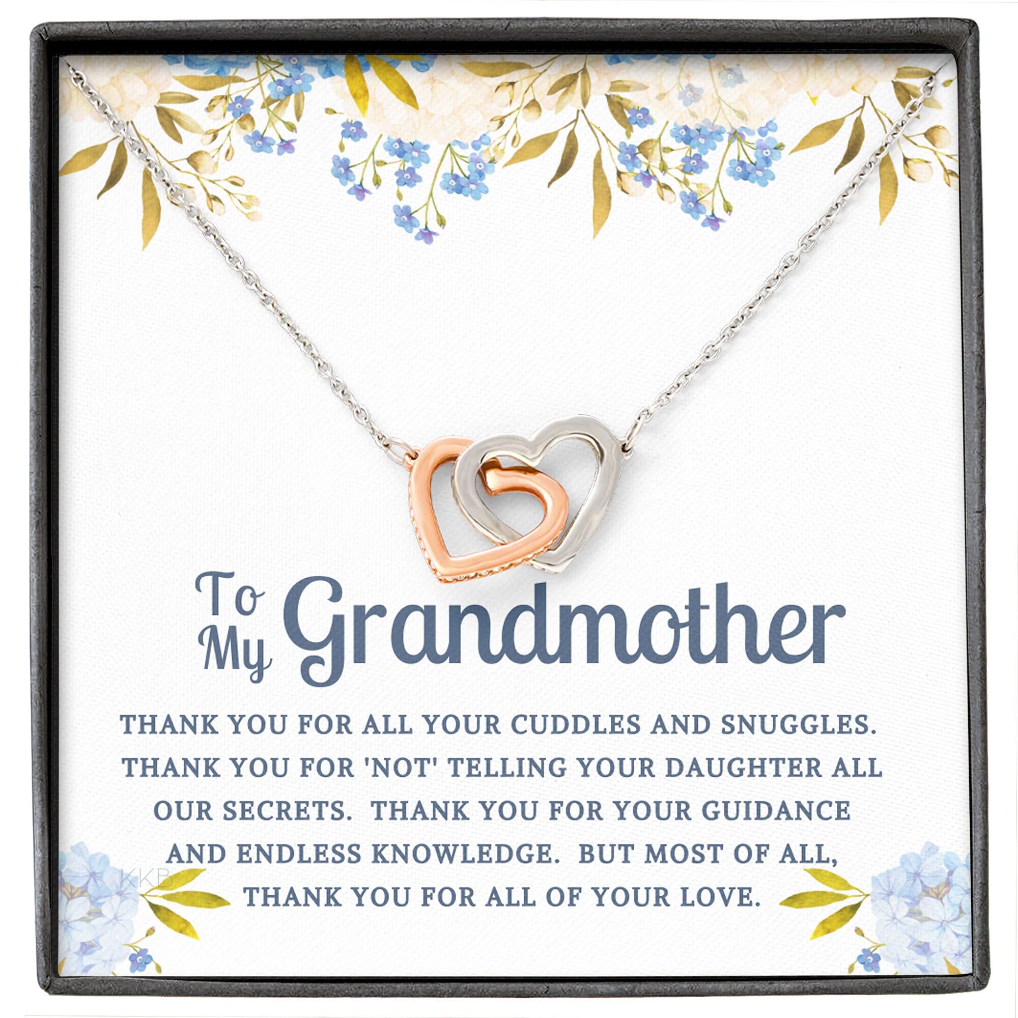 Handmade Message Card Necklace - Personalized Jewelry Gift for Grandmother, Granddaughter & Loved Ones | Christmas, Birthday & Special Occasion Present | Elegant Love Knot Pendant for Everyday Wear & Heartfelt Moments