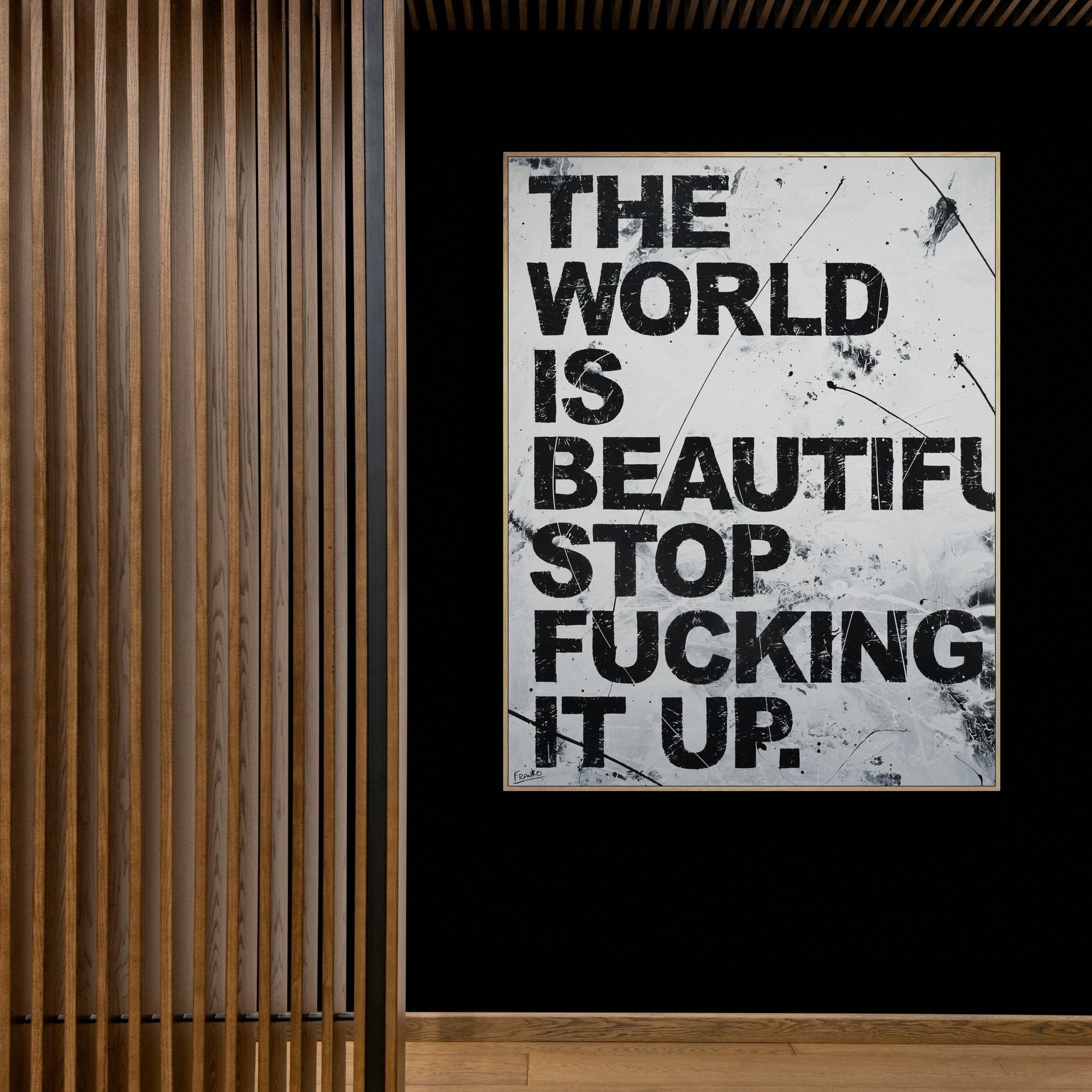 140cm x 180cm Big Beautiful World Textured Urban Pop Art Canvas Painting - Modern Home Decor for Living Room, Bedroom & Office Wall