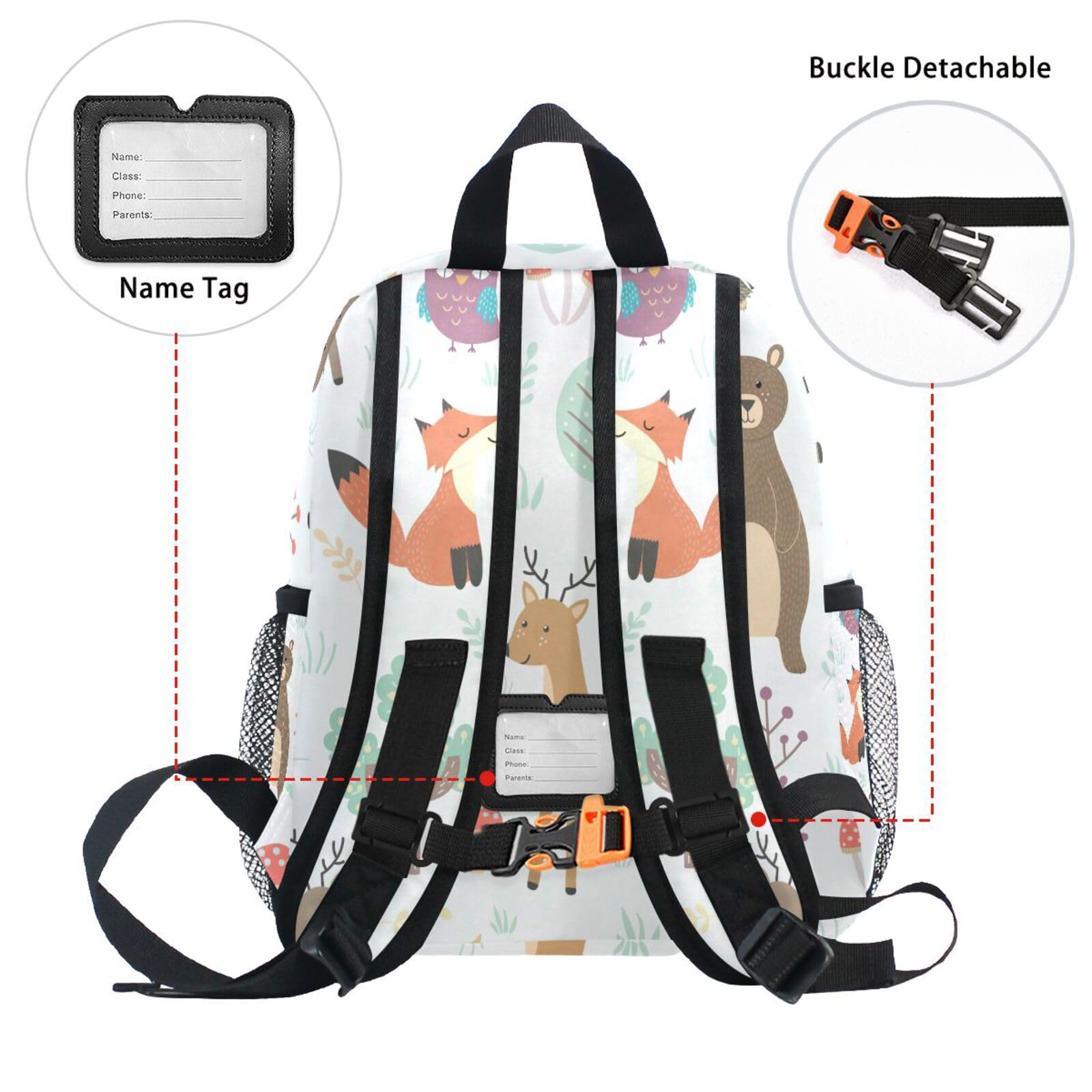 Adorable Fox & Bear Toddler Backpack - Lightweight Kids Book Bag for Preschool, Kindergarten & Daycare - Durable Travel Backpack for Boys & Girls - Perfect for School, Playdates & Outdoor Adventures