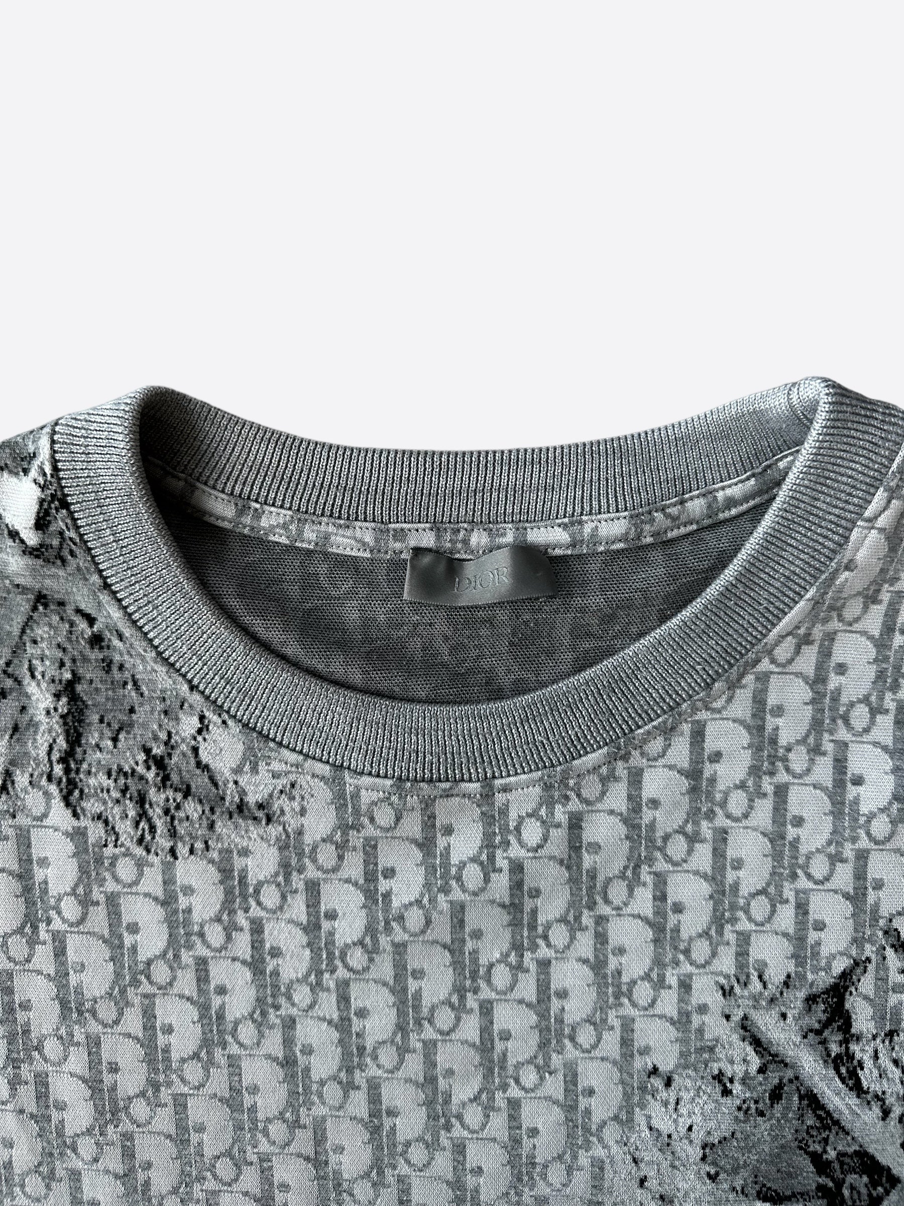 Dior Daniel Arsham Grey Oblique T-Shirt | Limited Edition Designer Tee for Men | Perfect for Streetwear & Luxury Fashion Outfits